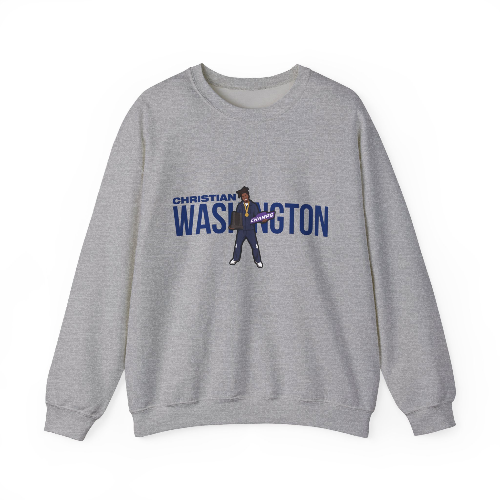 Crewneck Sweatshirt — character_player_name in Grey
