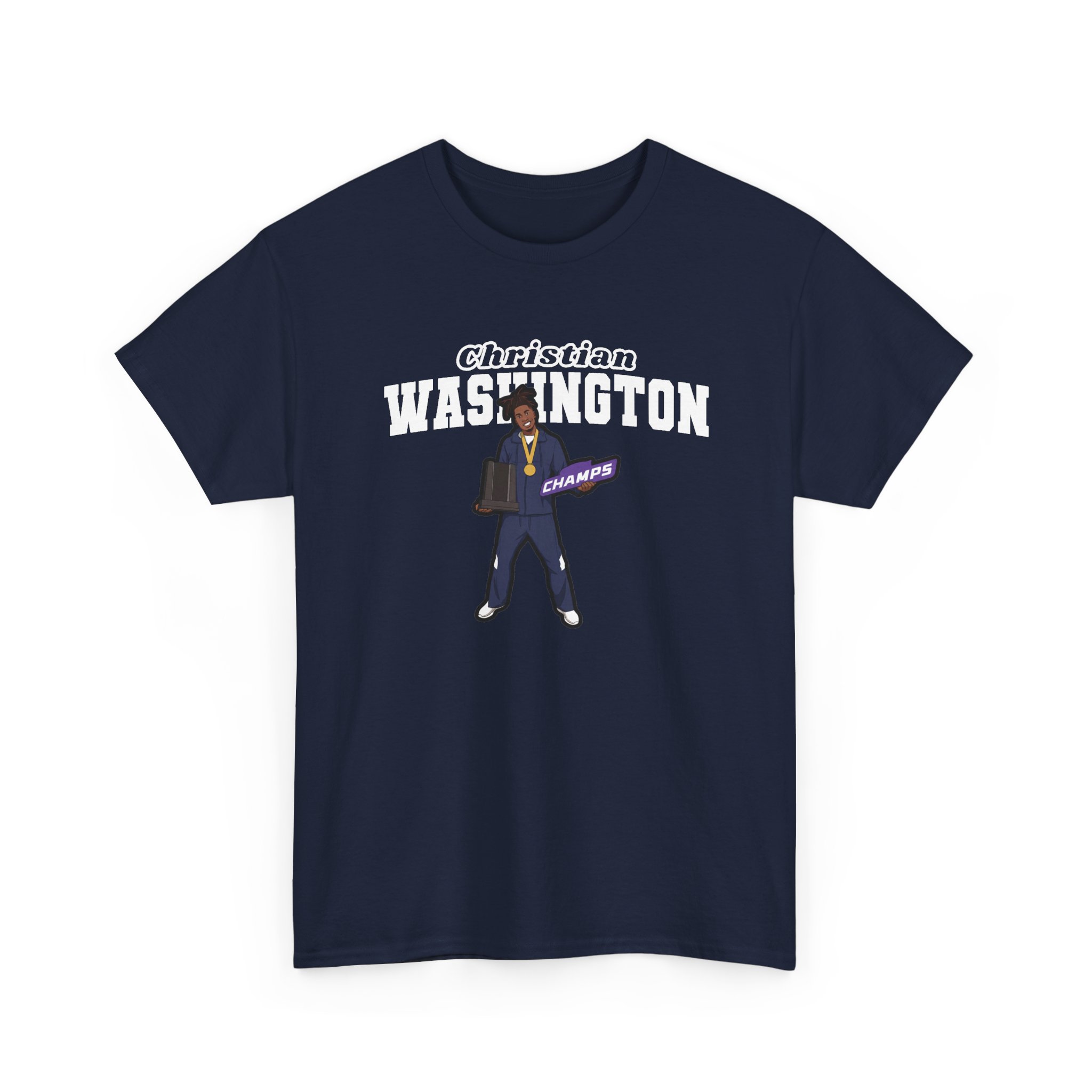 Tee — character_name_arch in Navy