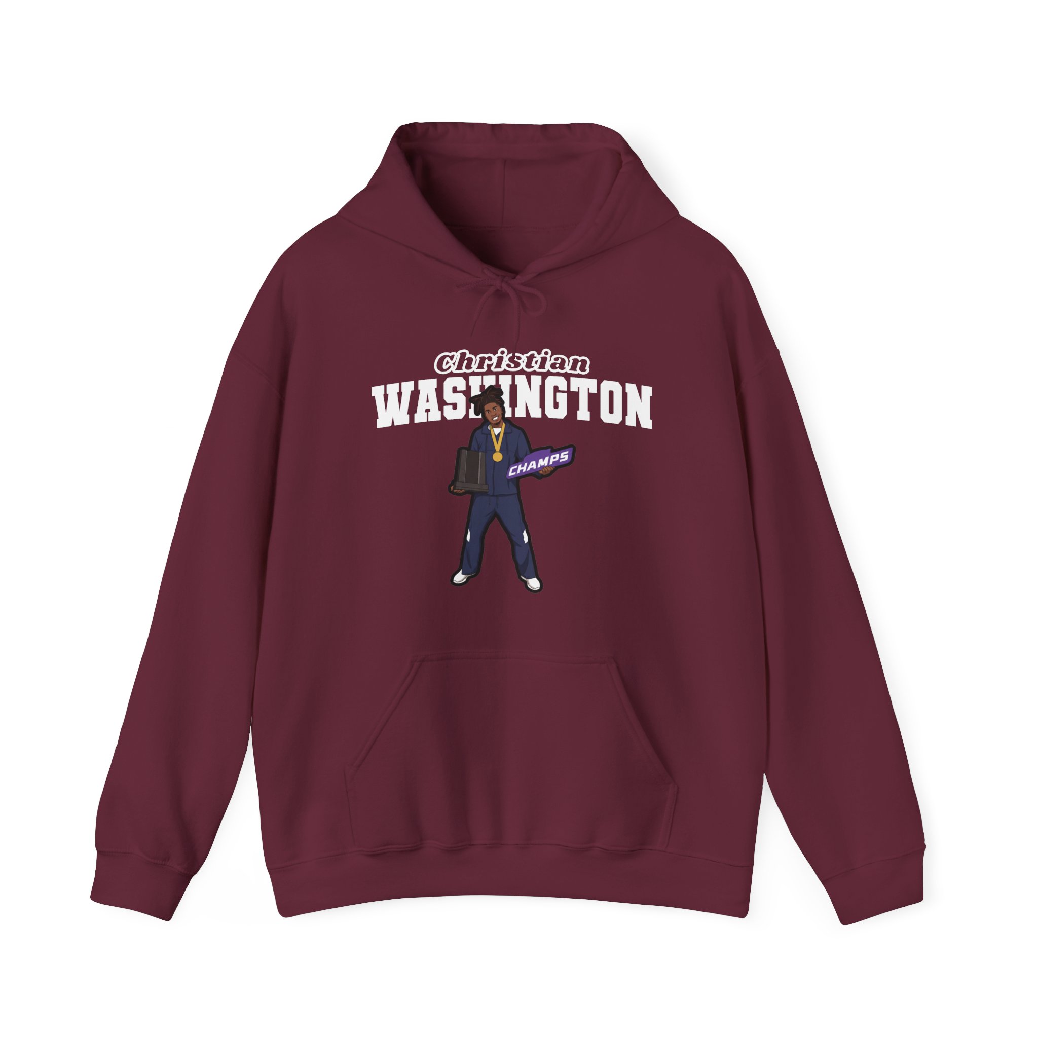 Hoodie — character_name_arch in Maroon