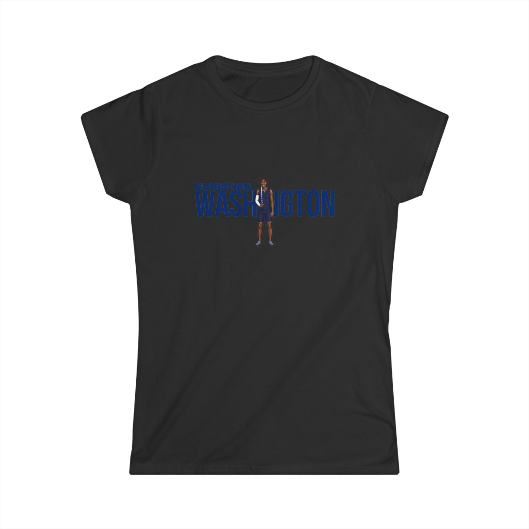 Women's Softstyle Tee — character_player_name in Black