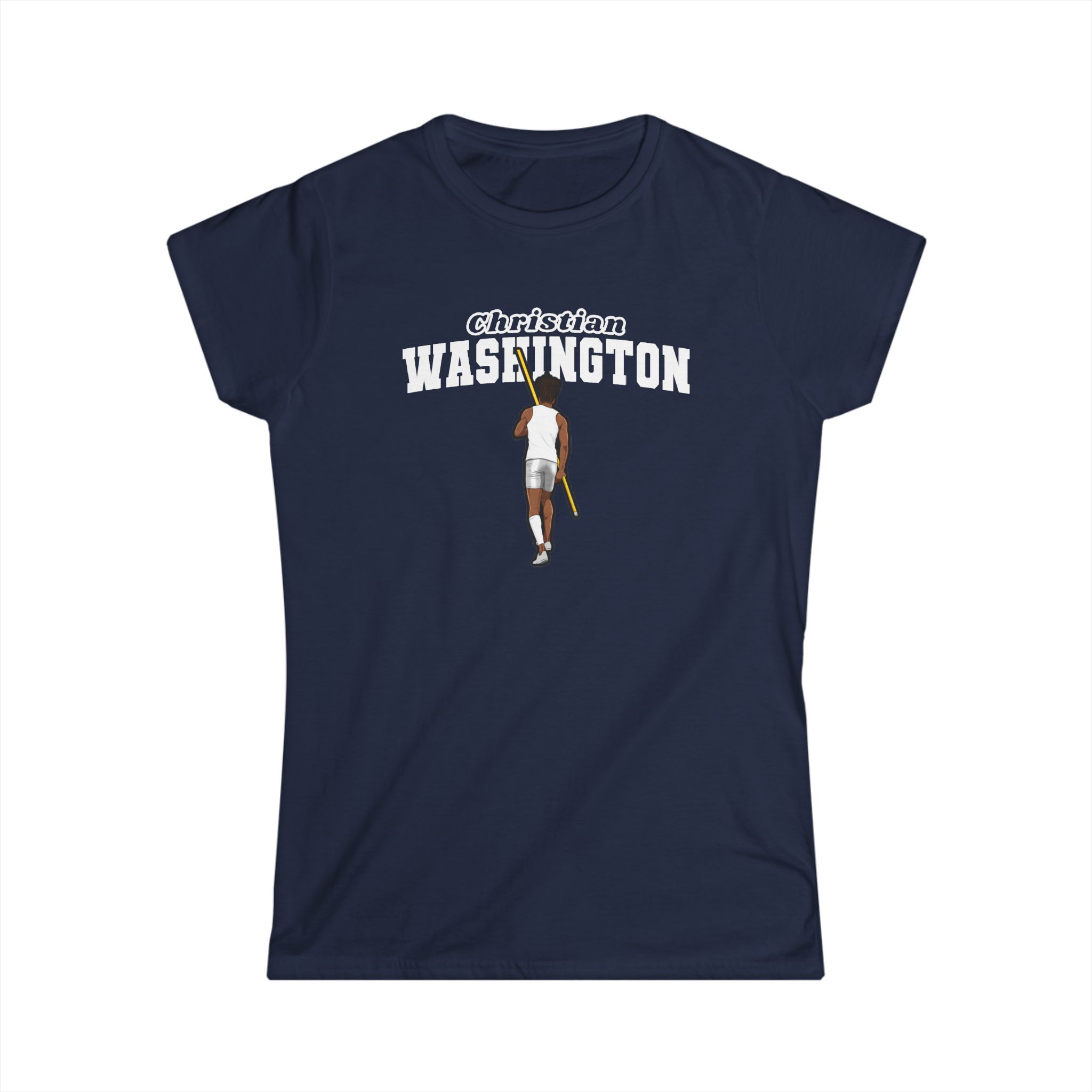Women's Softstyle Tee — character_name_arch in Navy