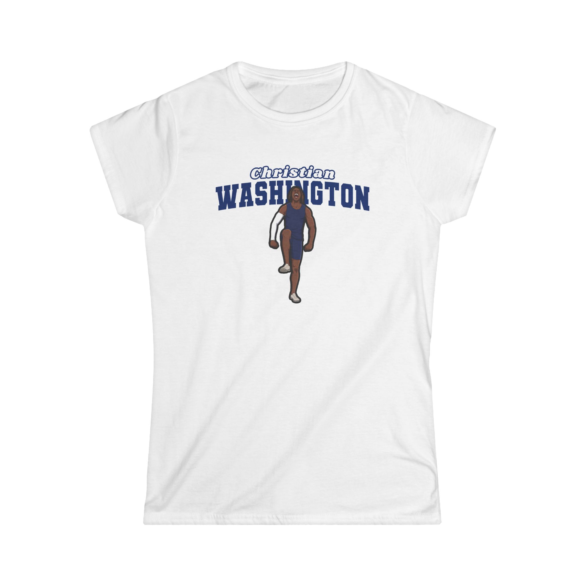 Women's Softstyle Tee — character_name_arch in White