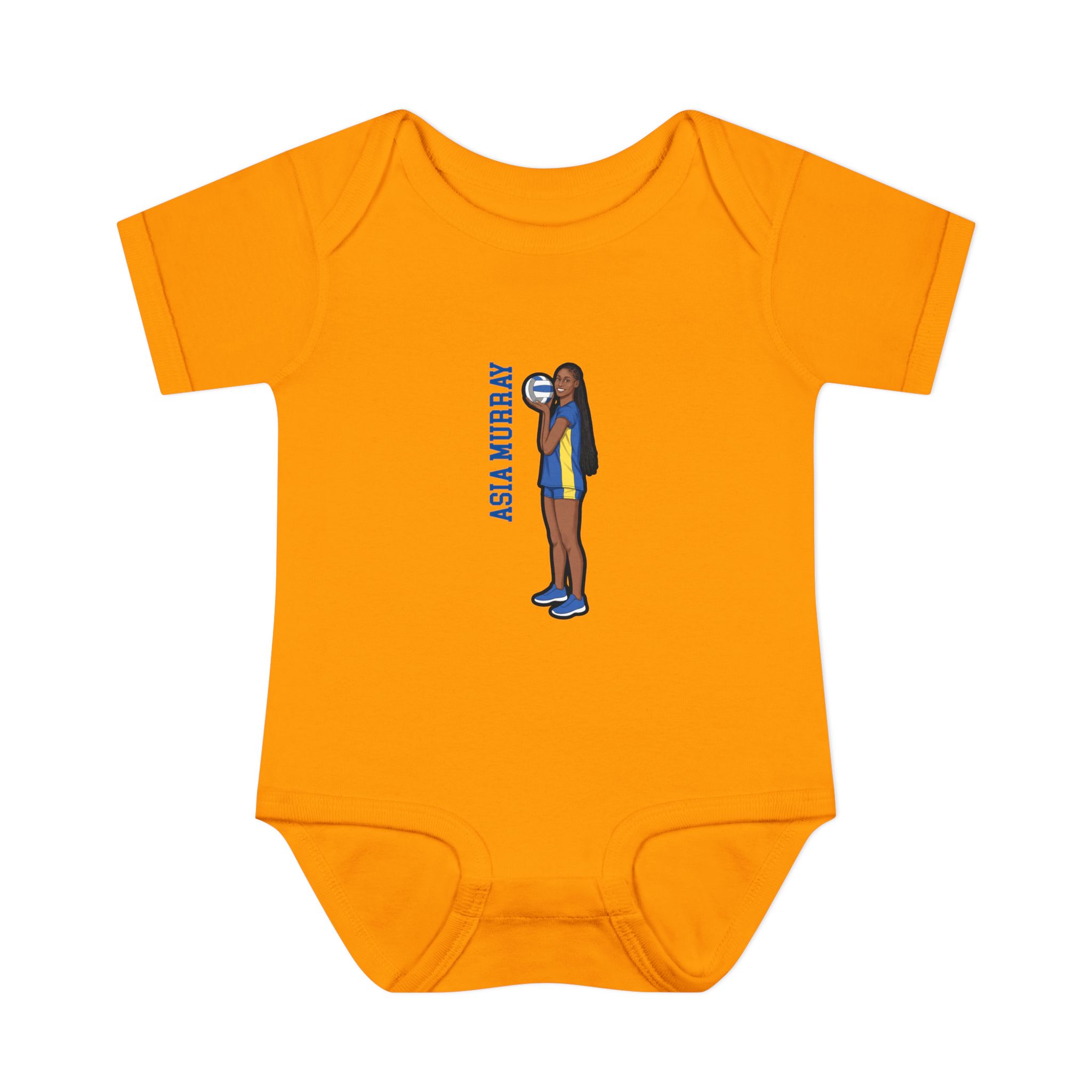 Baby Onesie — character_name_vertical in Gold