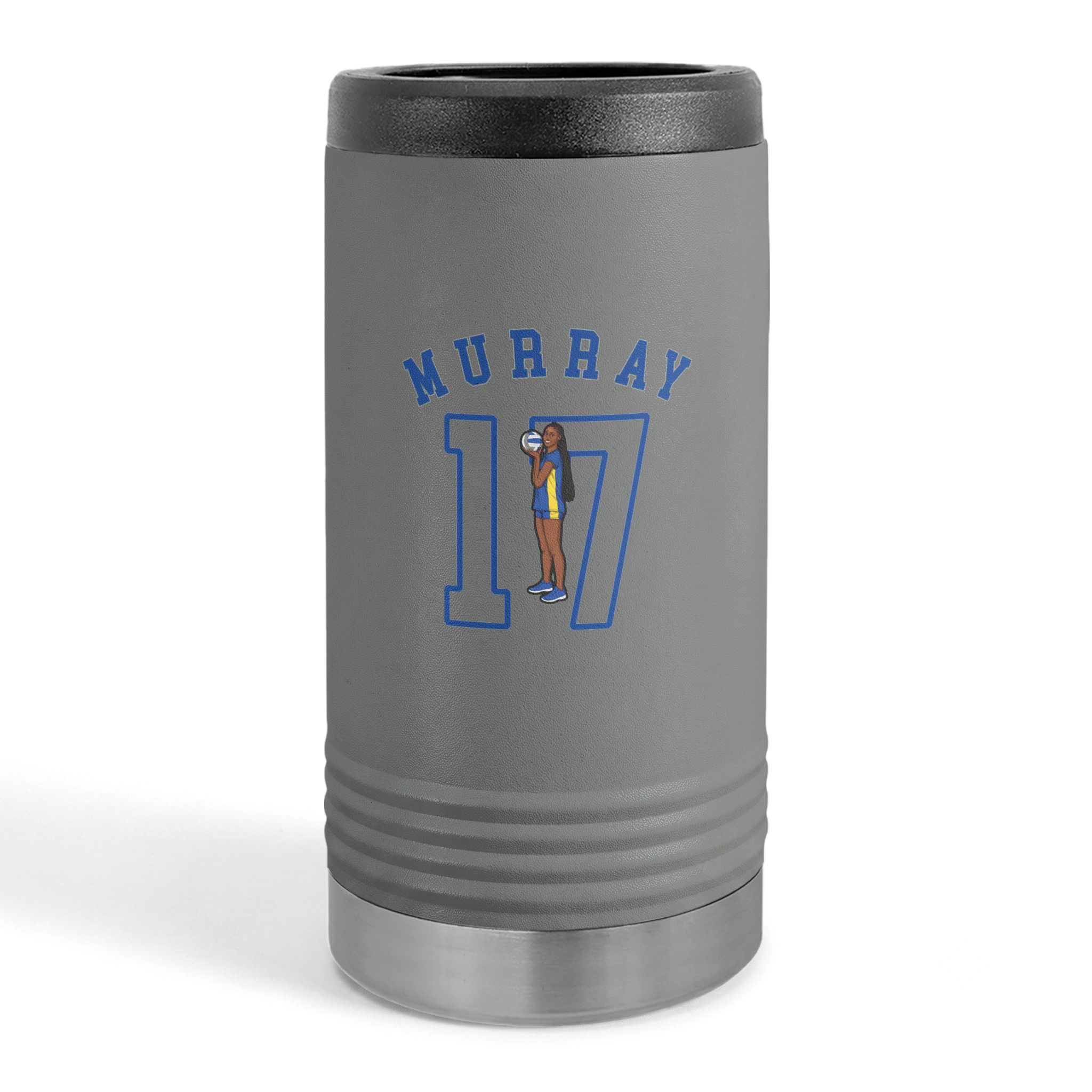 Slim Stainless Can Cooler — character_shirsey_arch in Grey