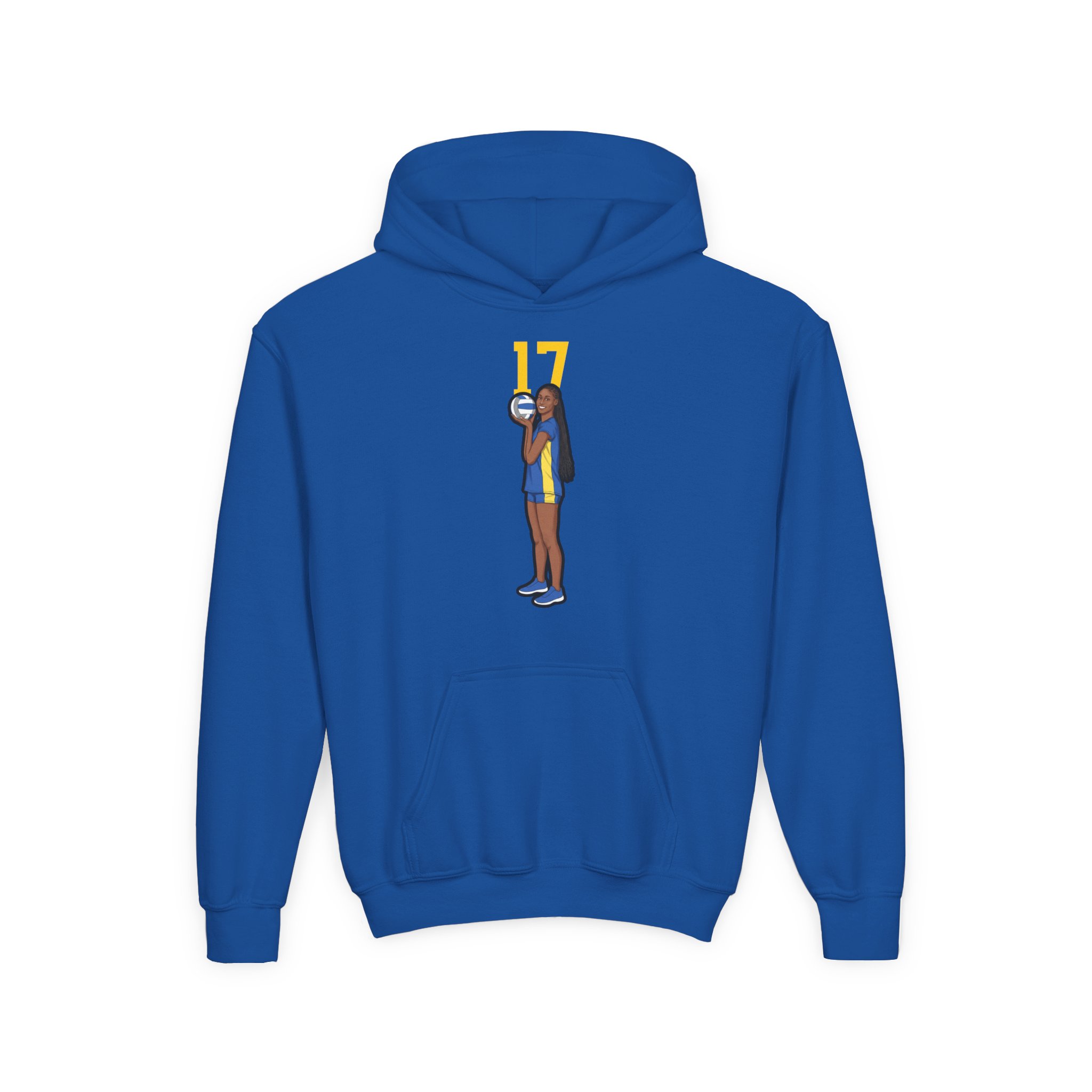 Youth Hoodie — character_number_top in Royal