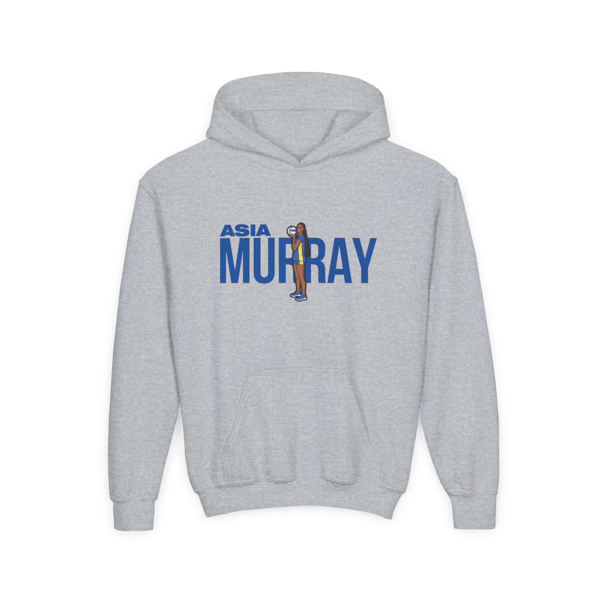 Youth Hoodie — character_player_name in Grey