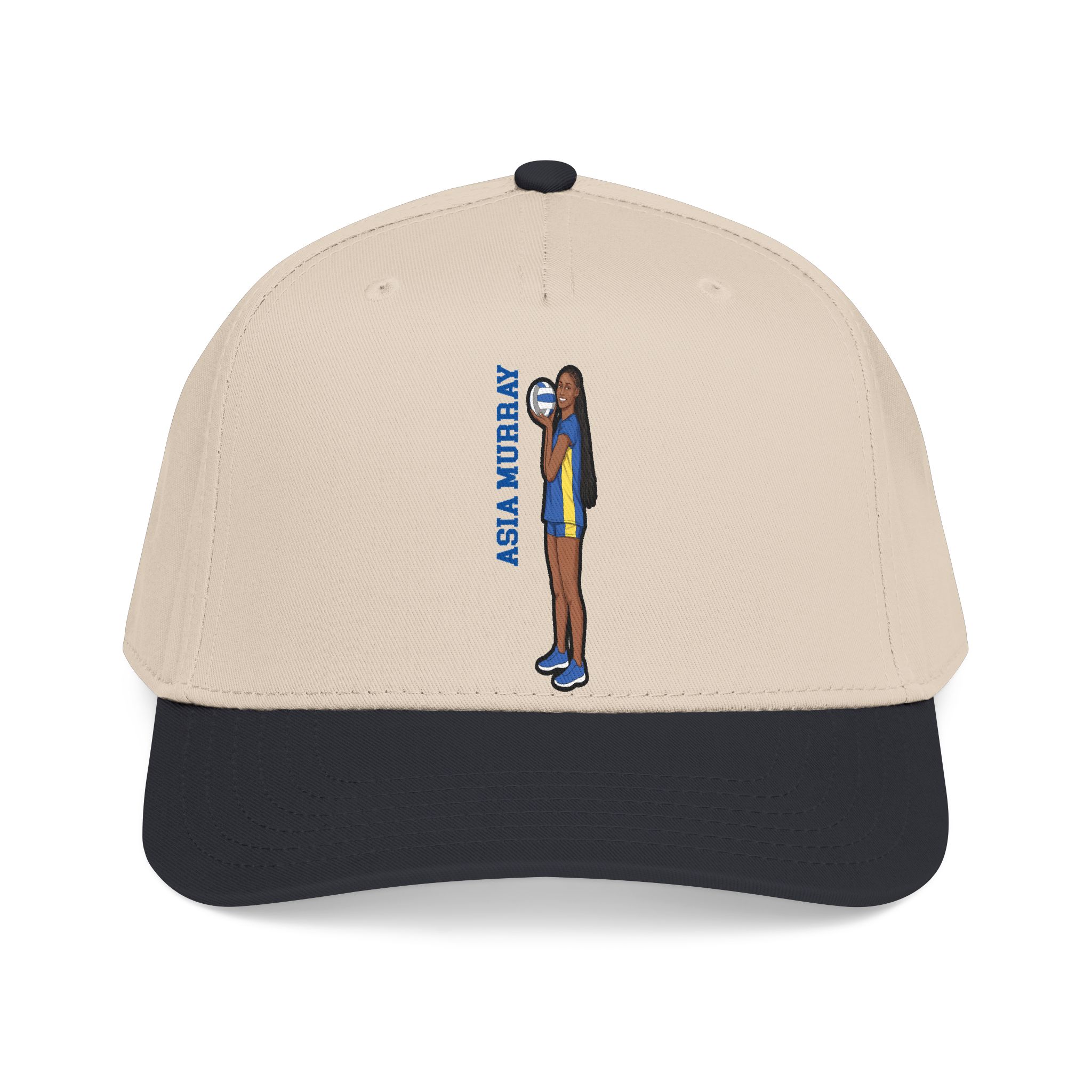 Baseball Cap — character_name_vertical in Black / Natural