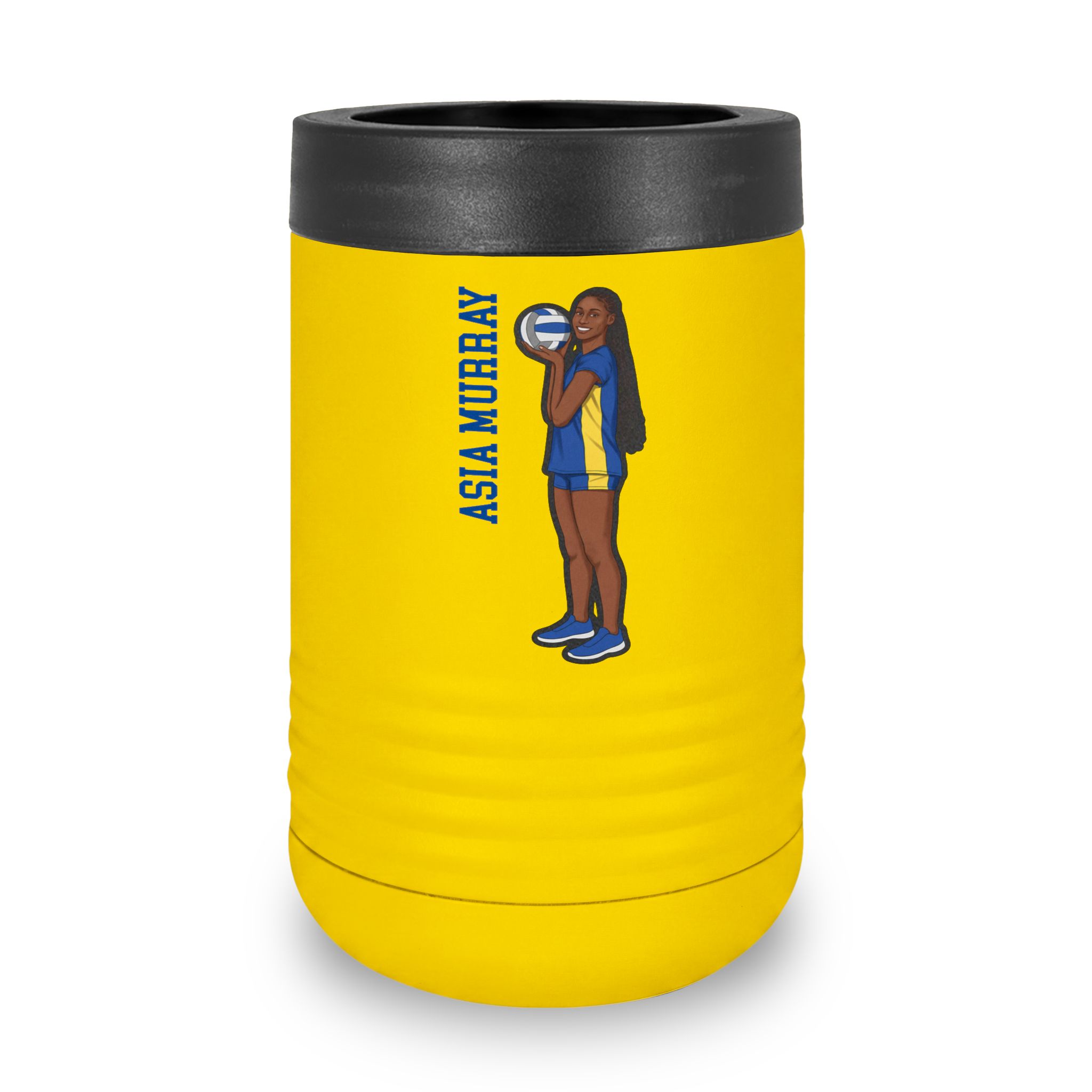 Stainless Can Cooler — character_name_vertical in Yellow