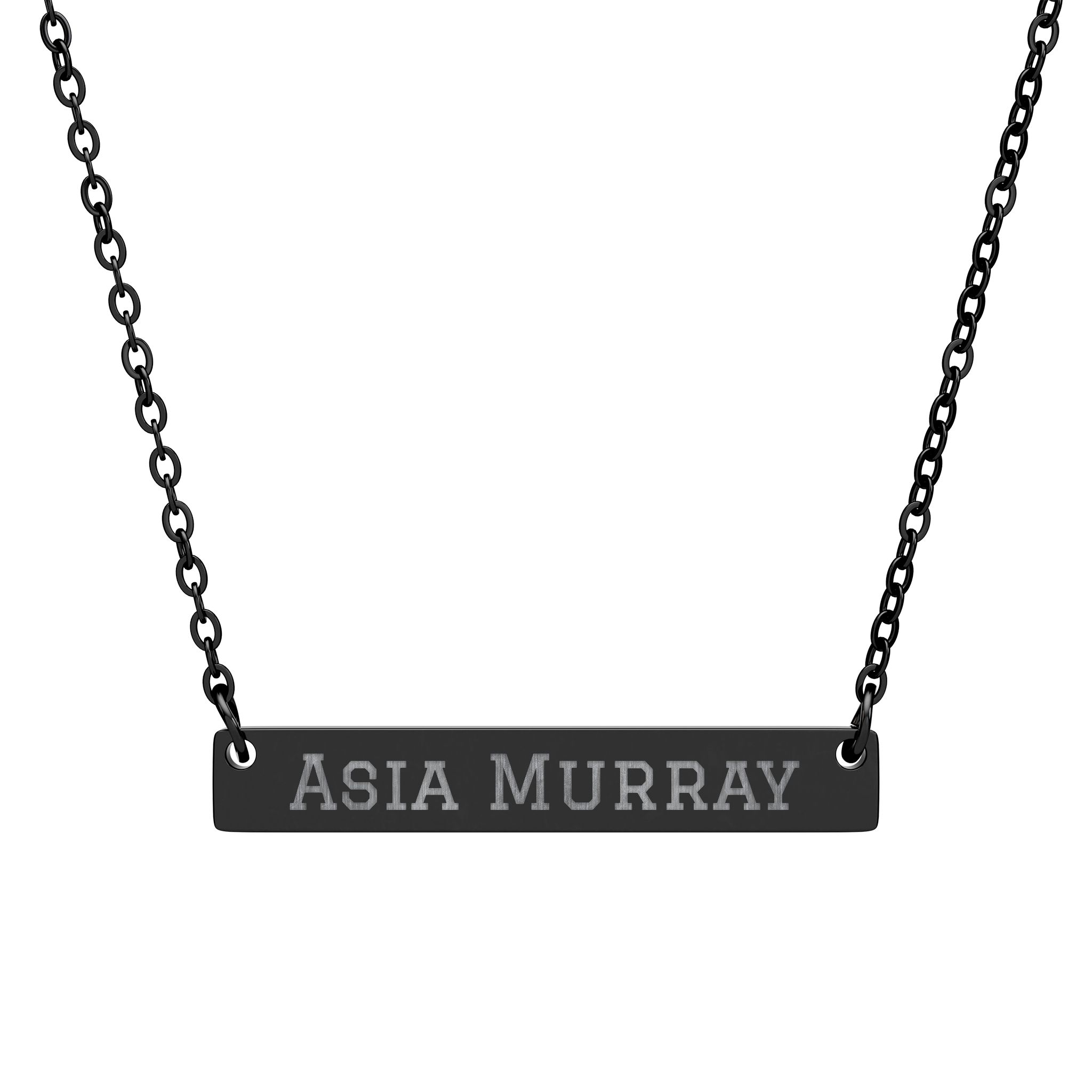 Engraved Bar Necklace — Classic in Black