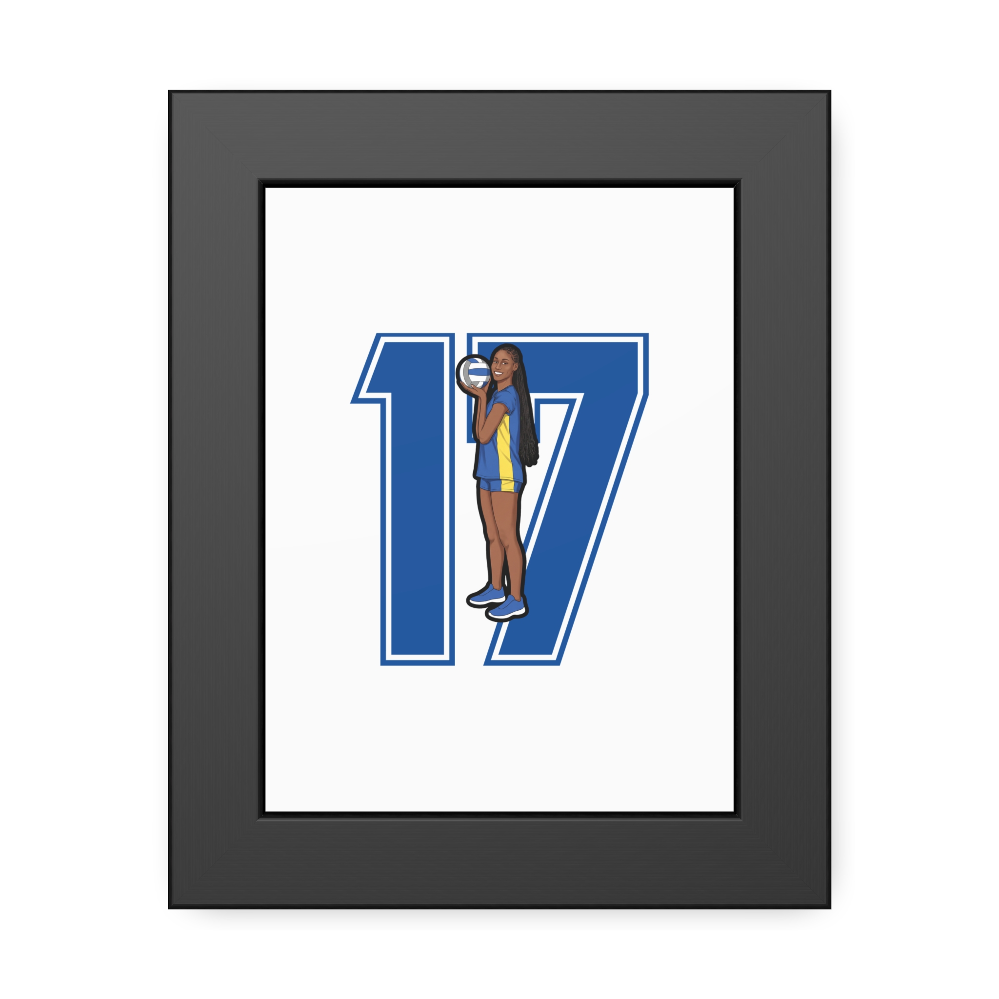 Framed Poster — character_number in Black