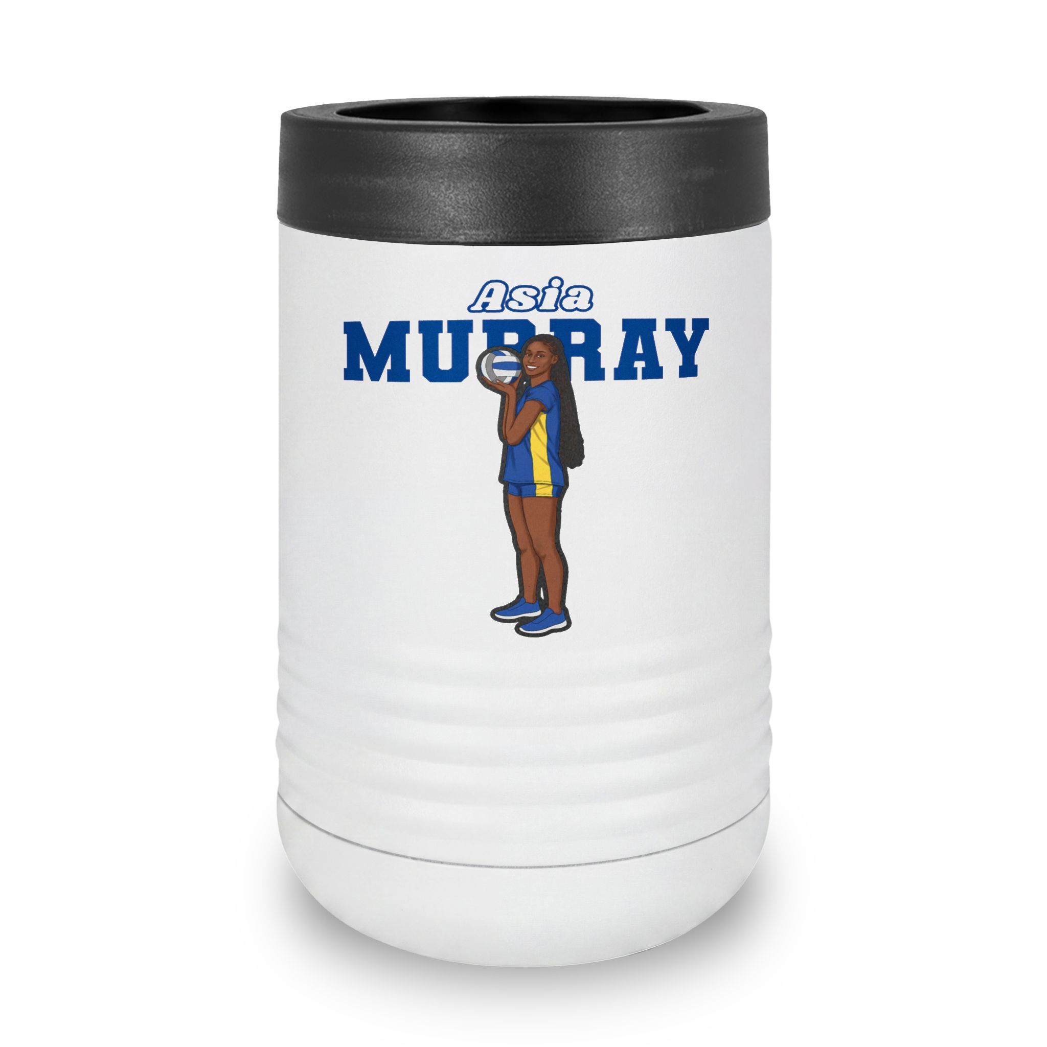 Stainless Can Cooler — character_name_arch in White