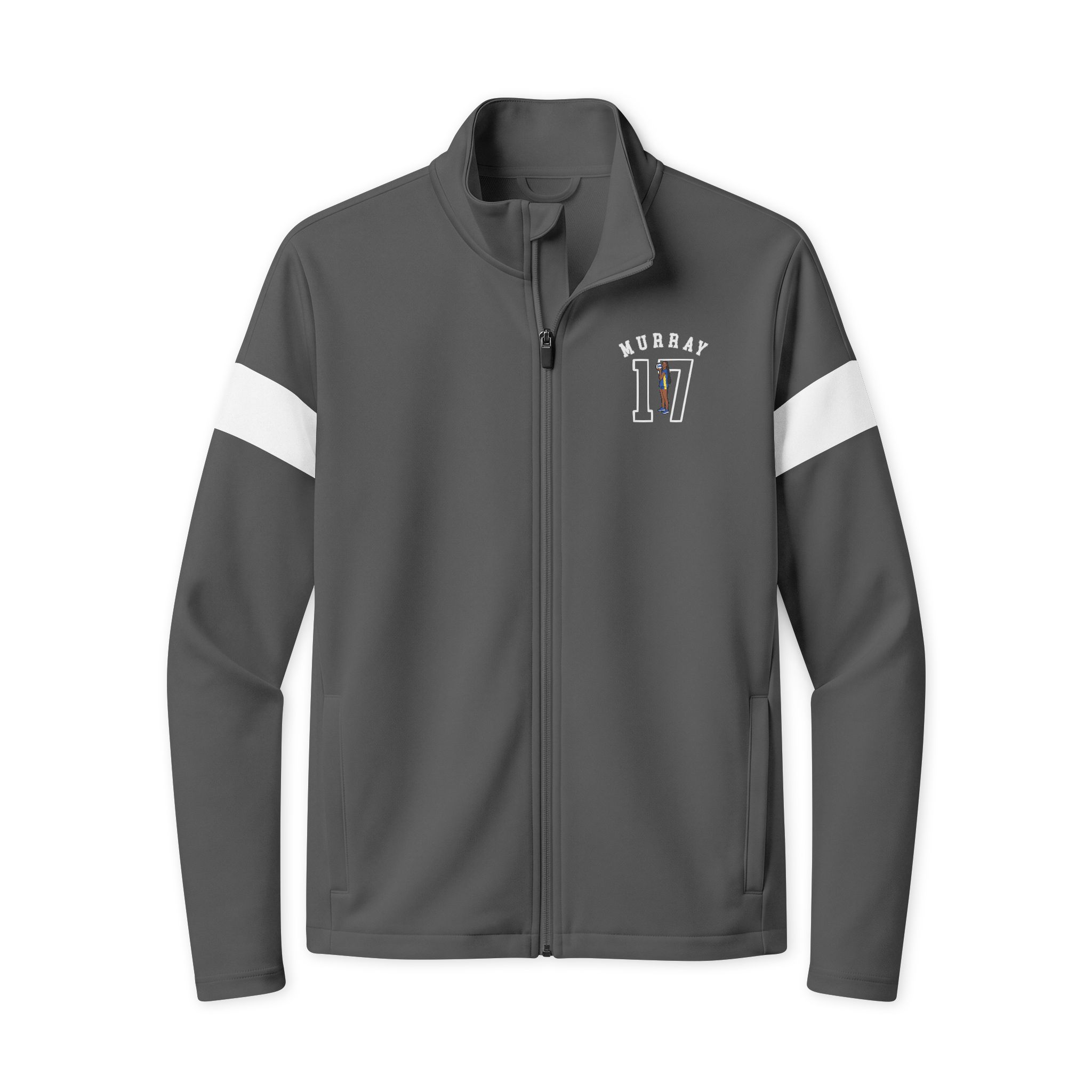 Travel Full-Zip Jacket — character_shirsey_arch in Iron Grey/ White