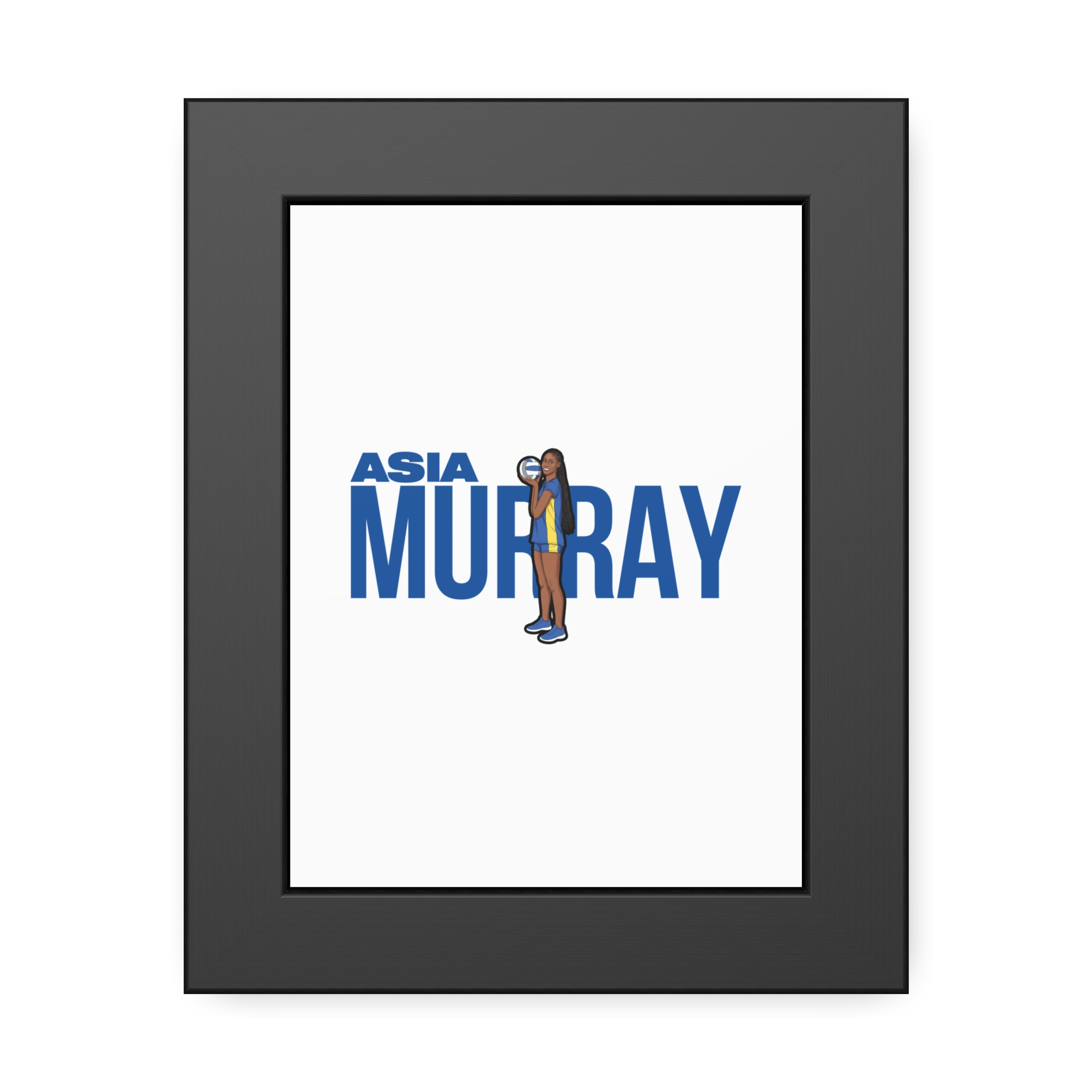 Framed Poster — character_player_name in Black