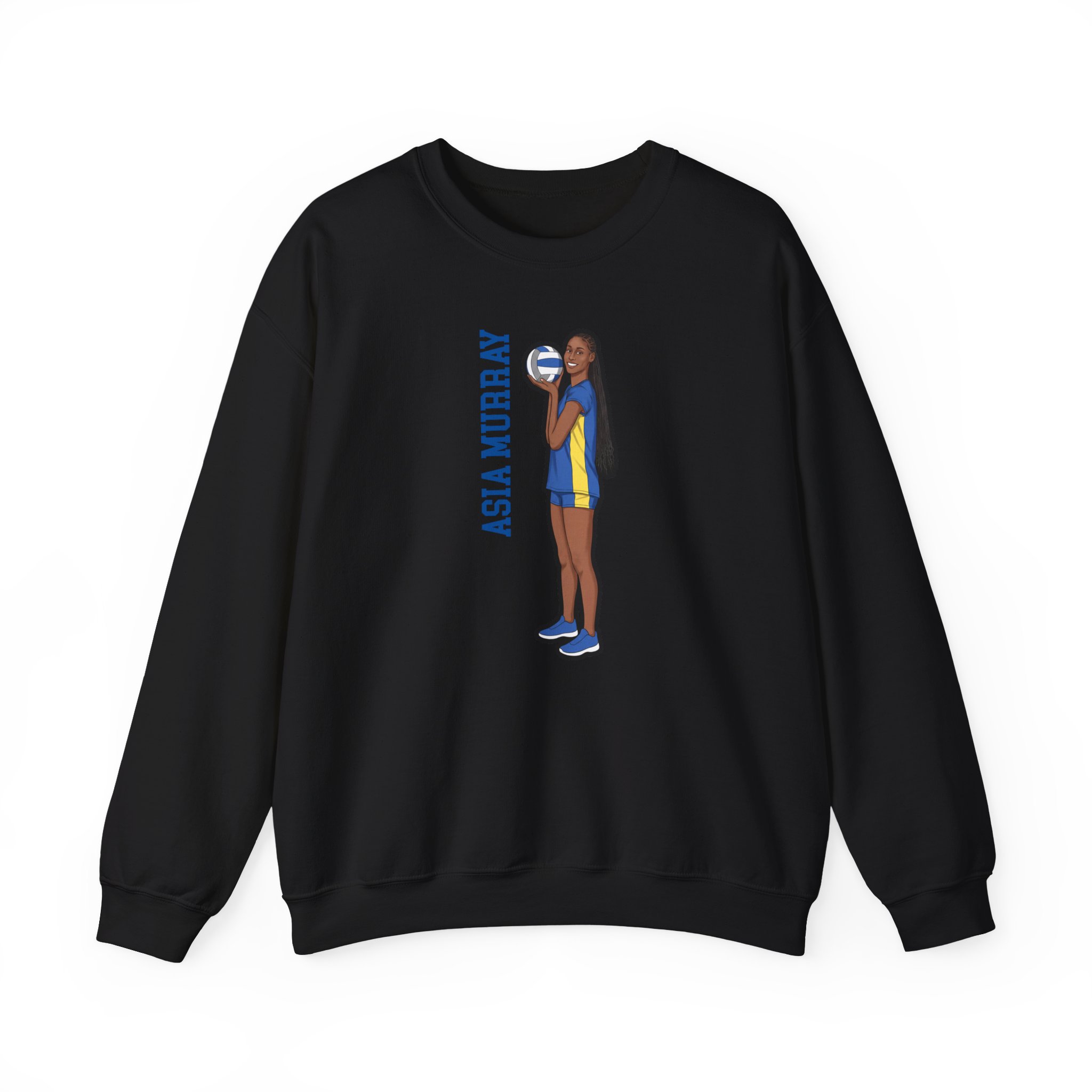 Crewneck Sweatshirt — character_name_vertical in Black