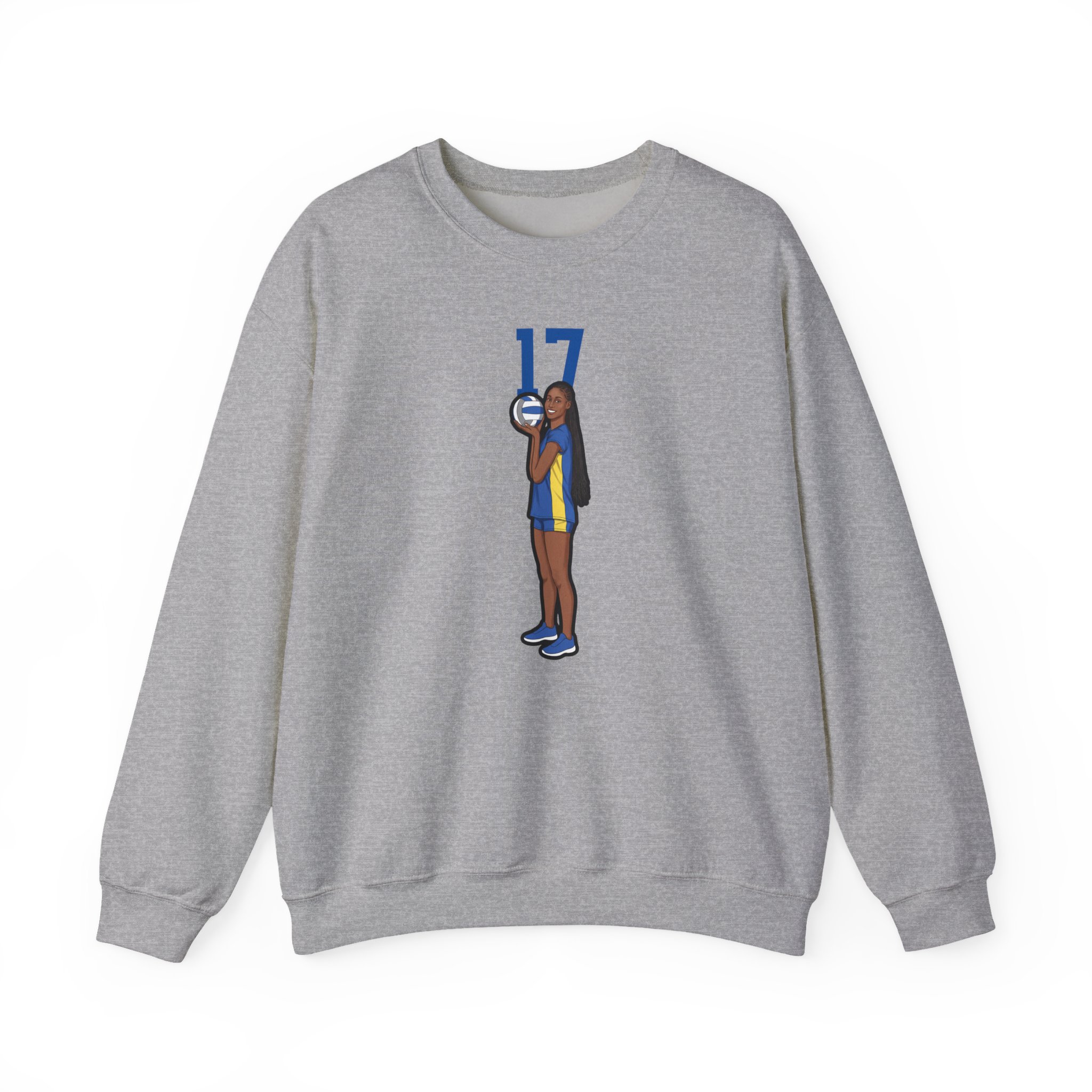 Crewneck Sweatshirt — character_number_top in Grey