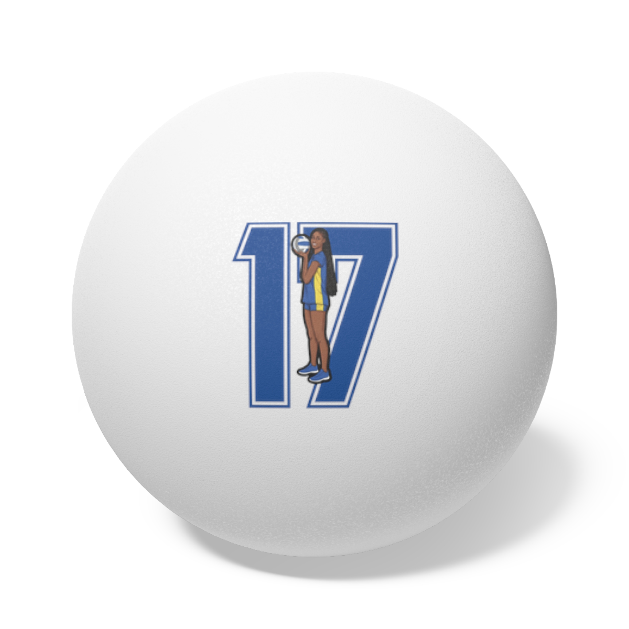 Ping Pong Balls, 6 pcs — character_number in White