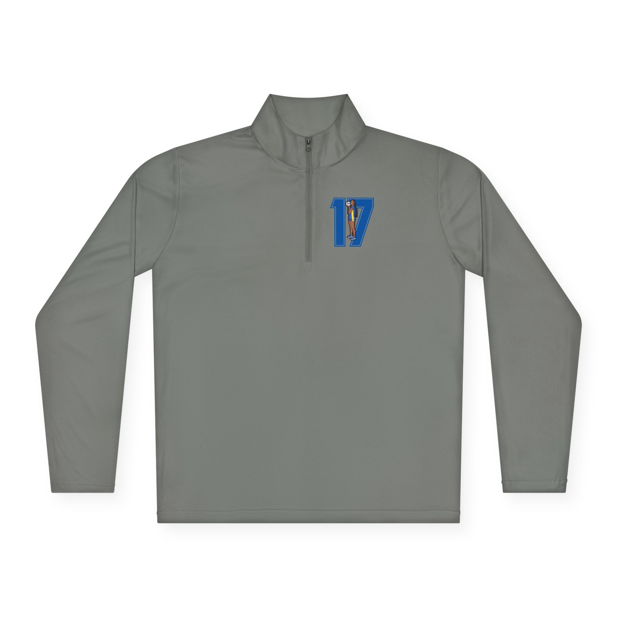 Q-Zip Pullover — character_number in Grey