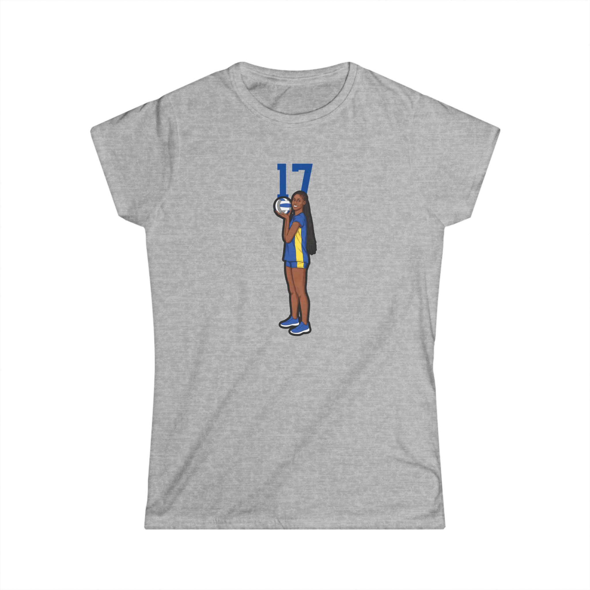 Women's Softstyle Tee — character_number_top in Grey