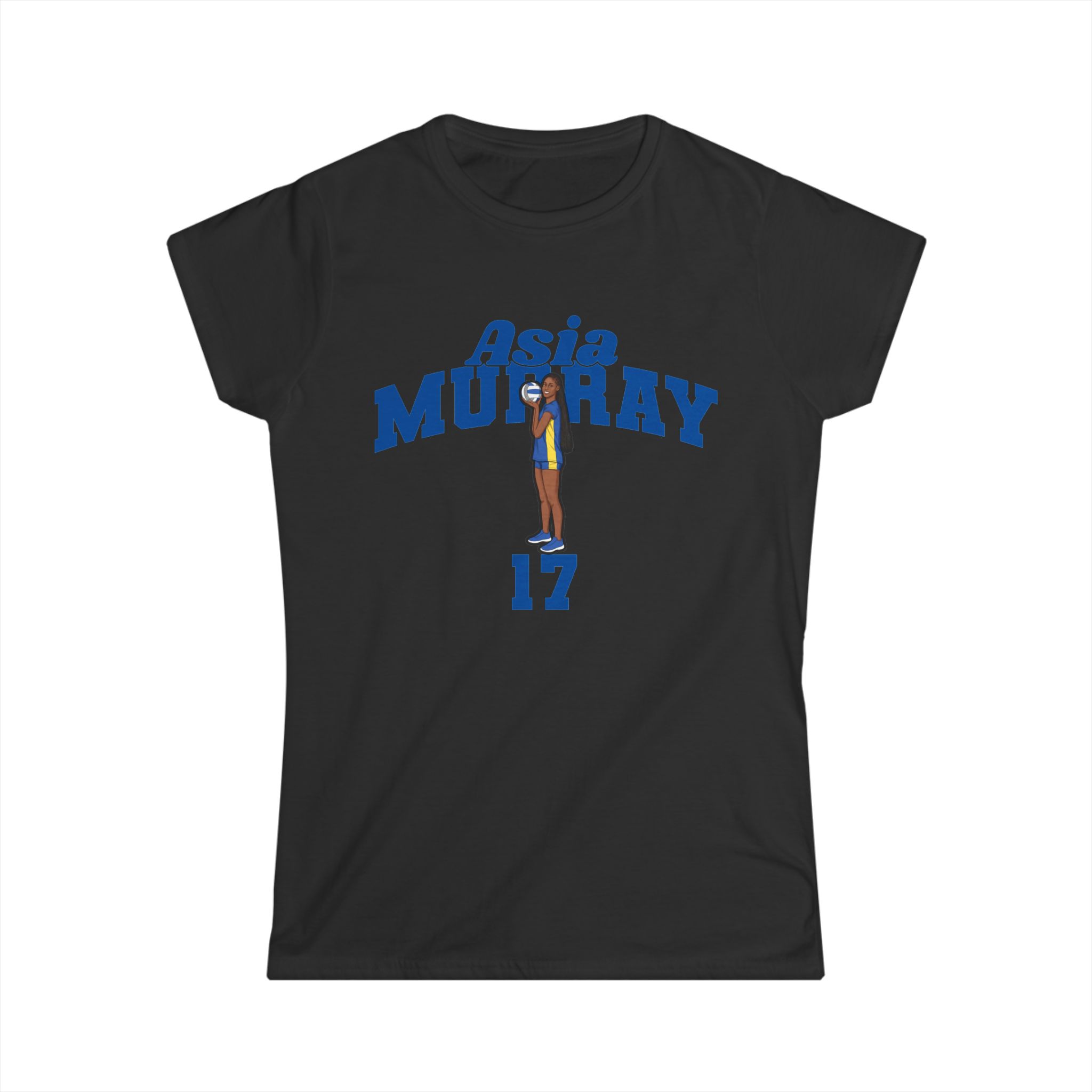 Women's Softstyle Tee — character_signature_arch in Black