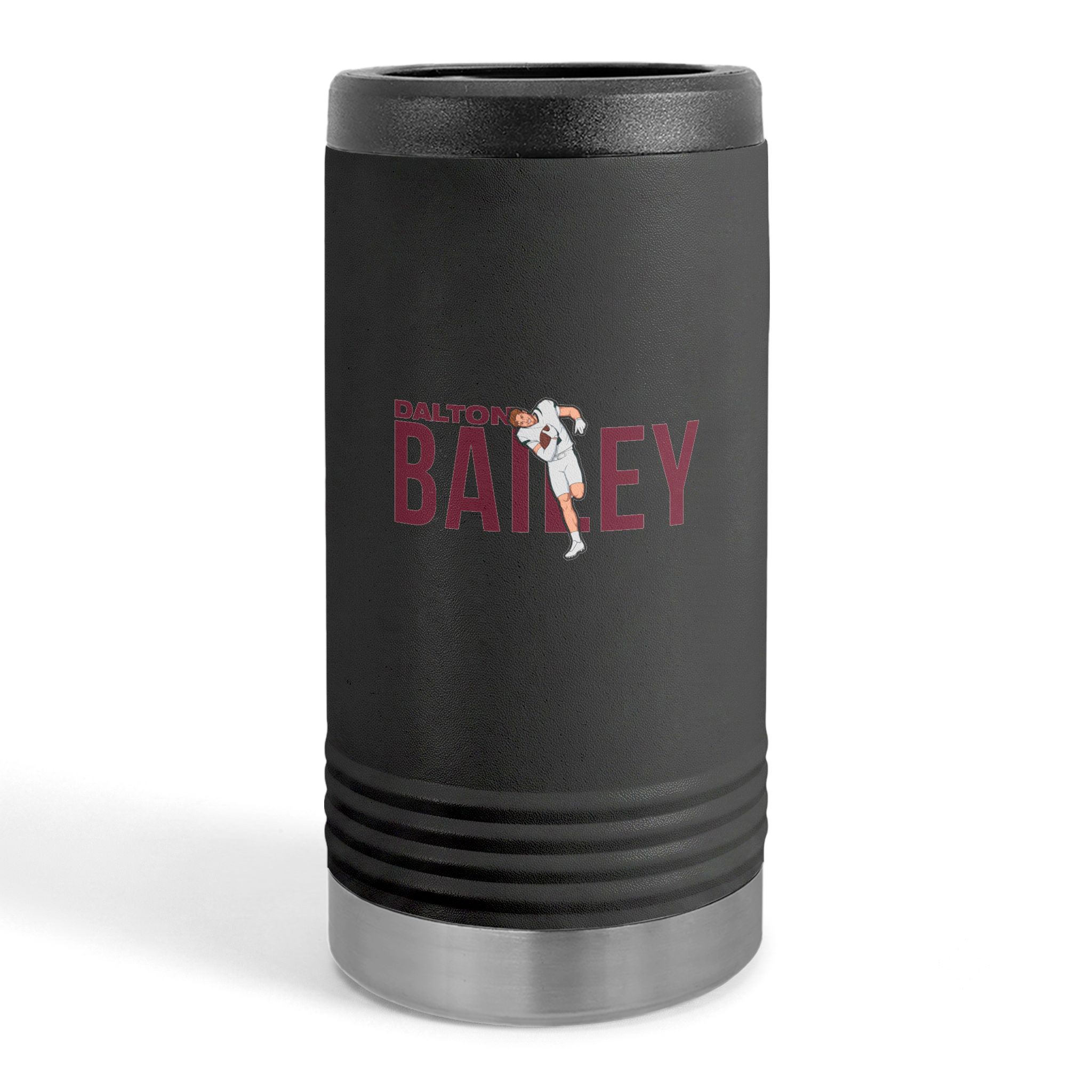 Slim Stainless Can Cooler — character_player_name in Black