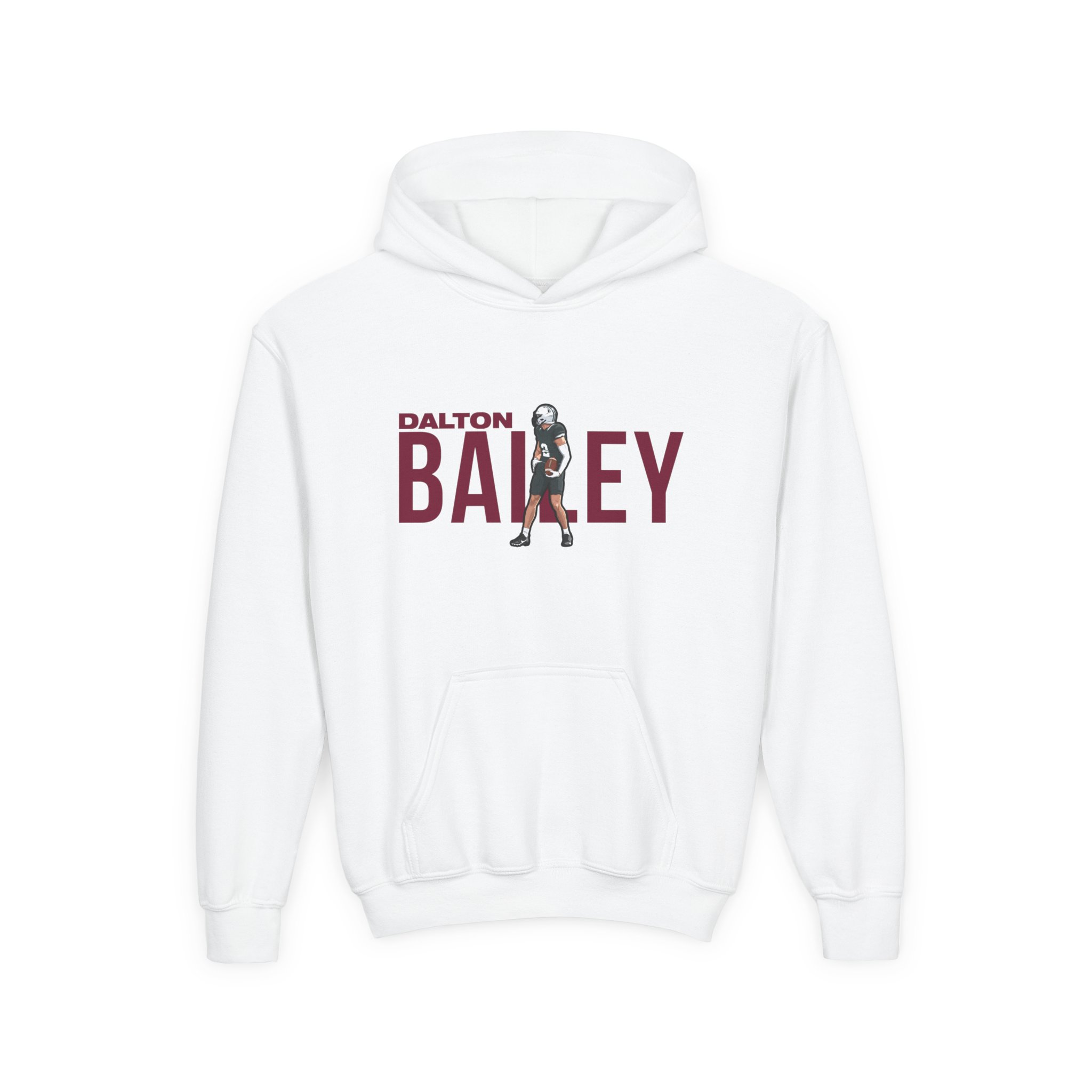 Youth Hoodie — character_player_name in White