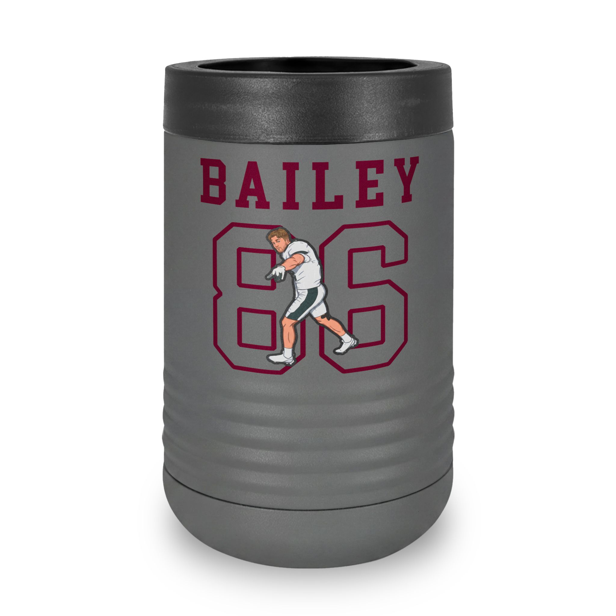 Stainless Can Cooler — character_shirsey in Grey