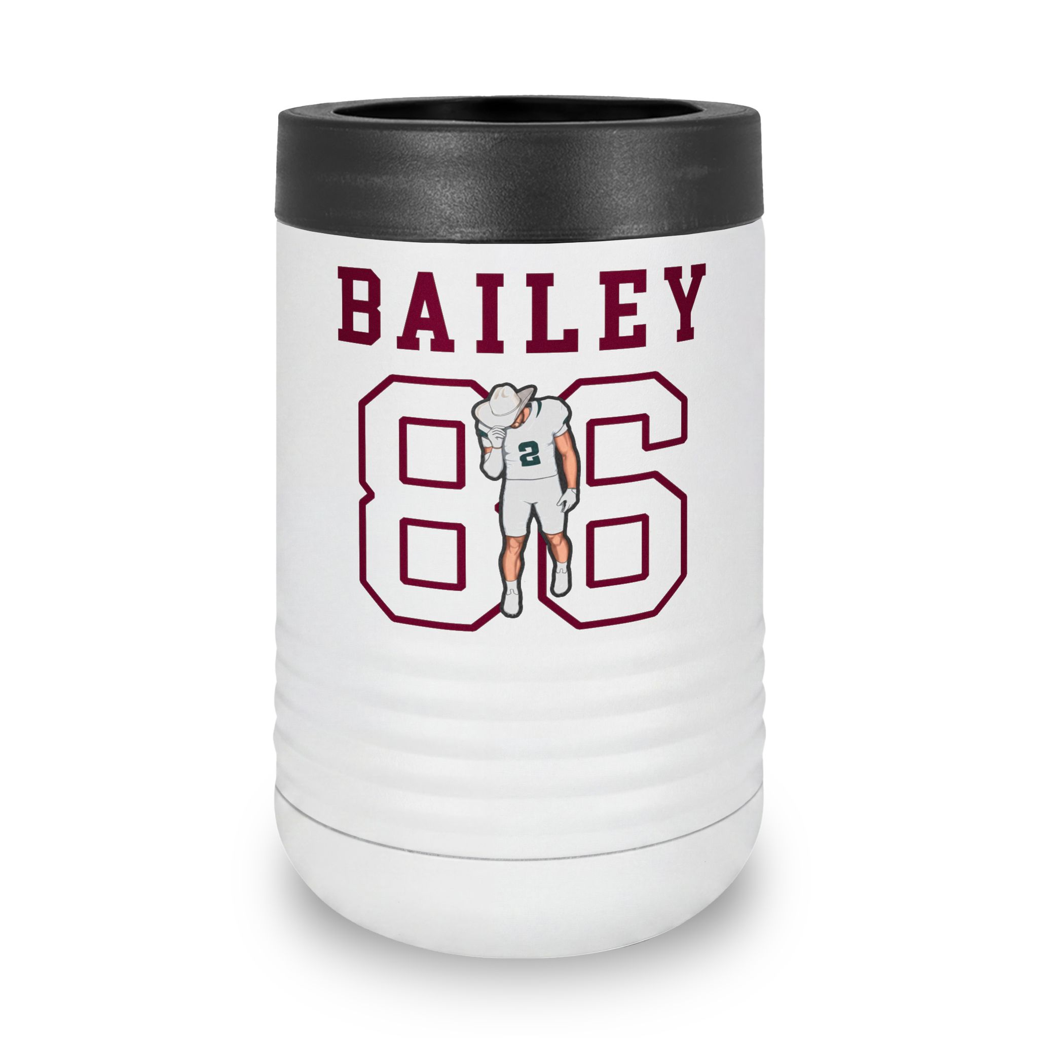 Stainless Can Cooler — character_shirsey in White