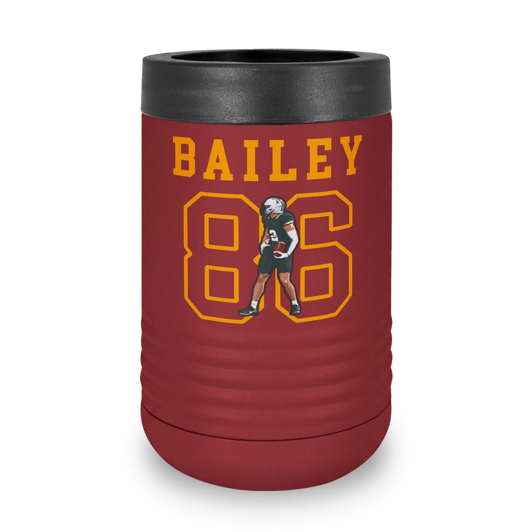 Stainless Can Cooler — character_shirsey in Maroon