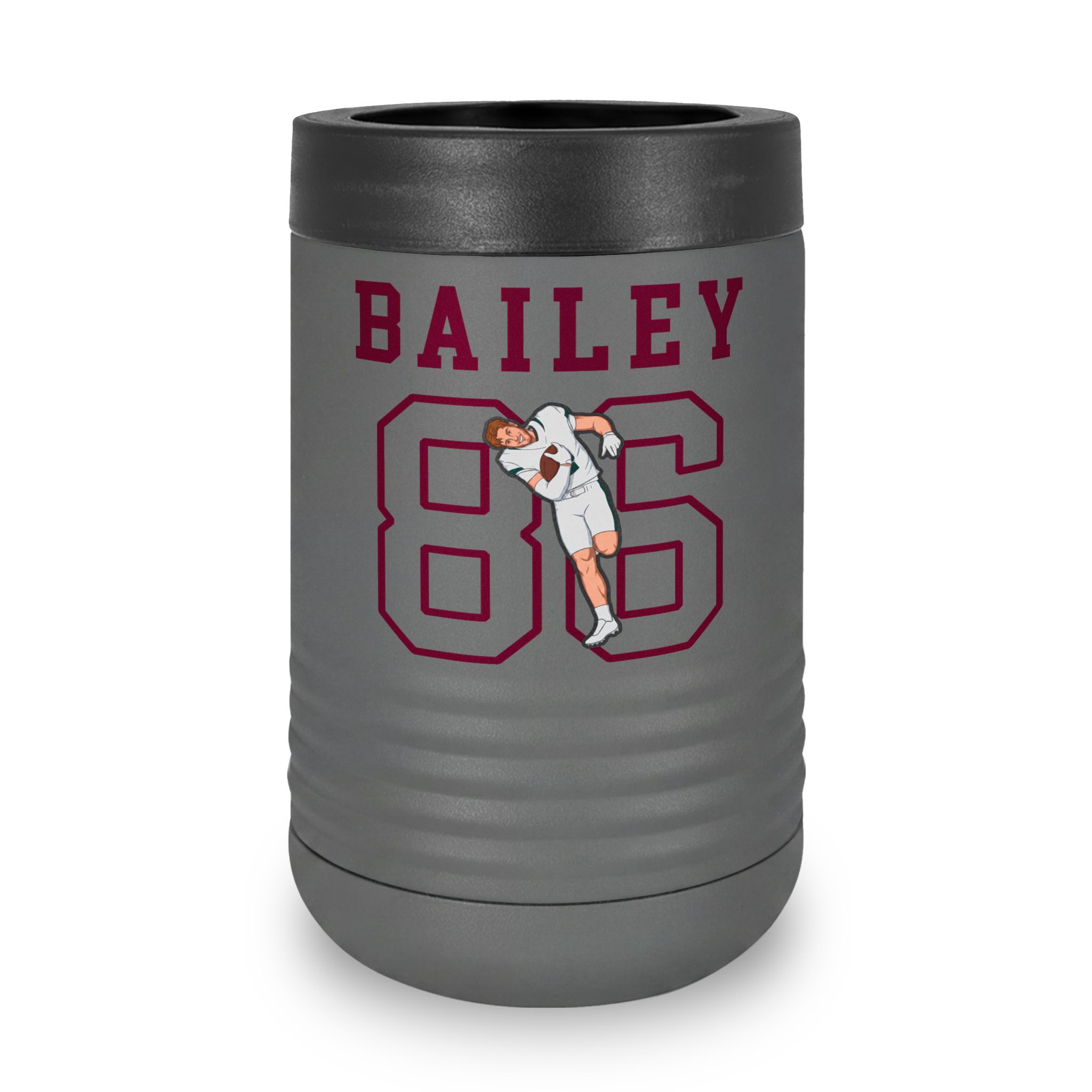Stainless Can Cooler — character_shirsey in Grey