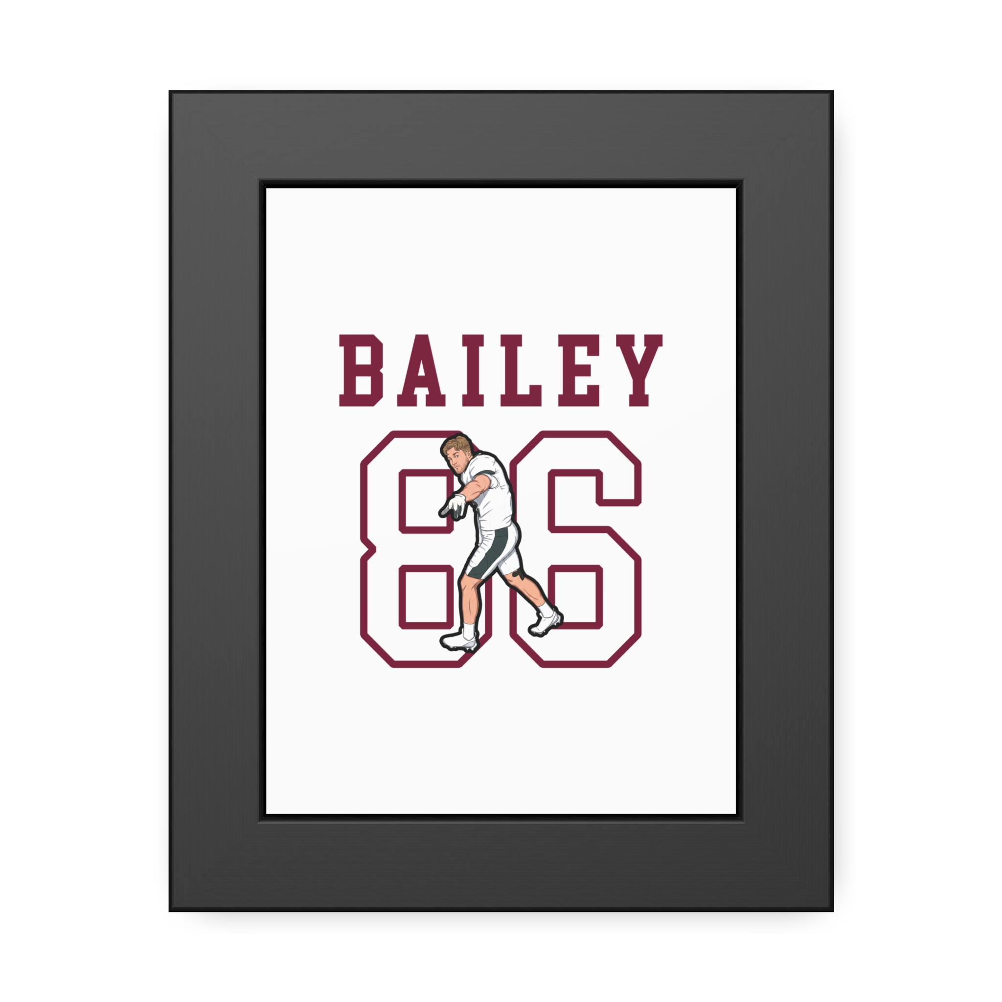 Framed Poster — character_shirsey in Black