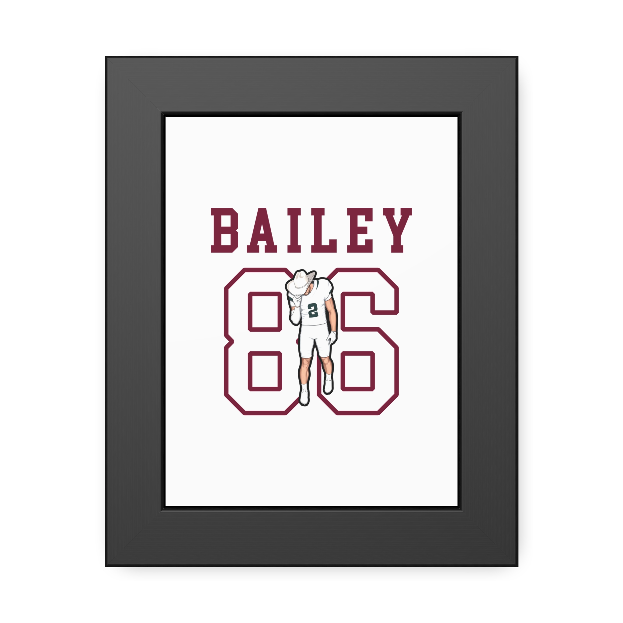 Framed Poster — character_shirsey in Black