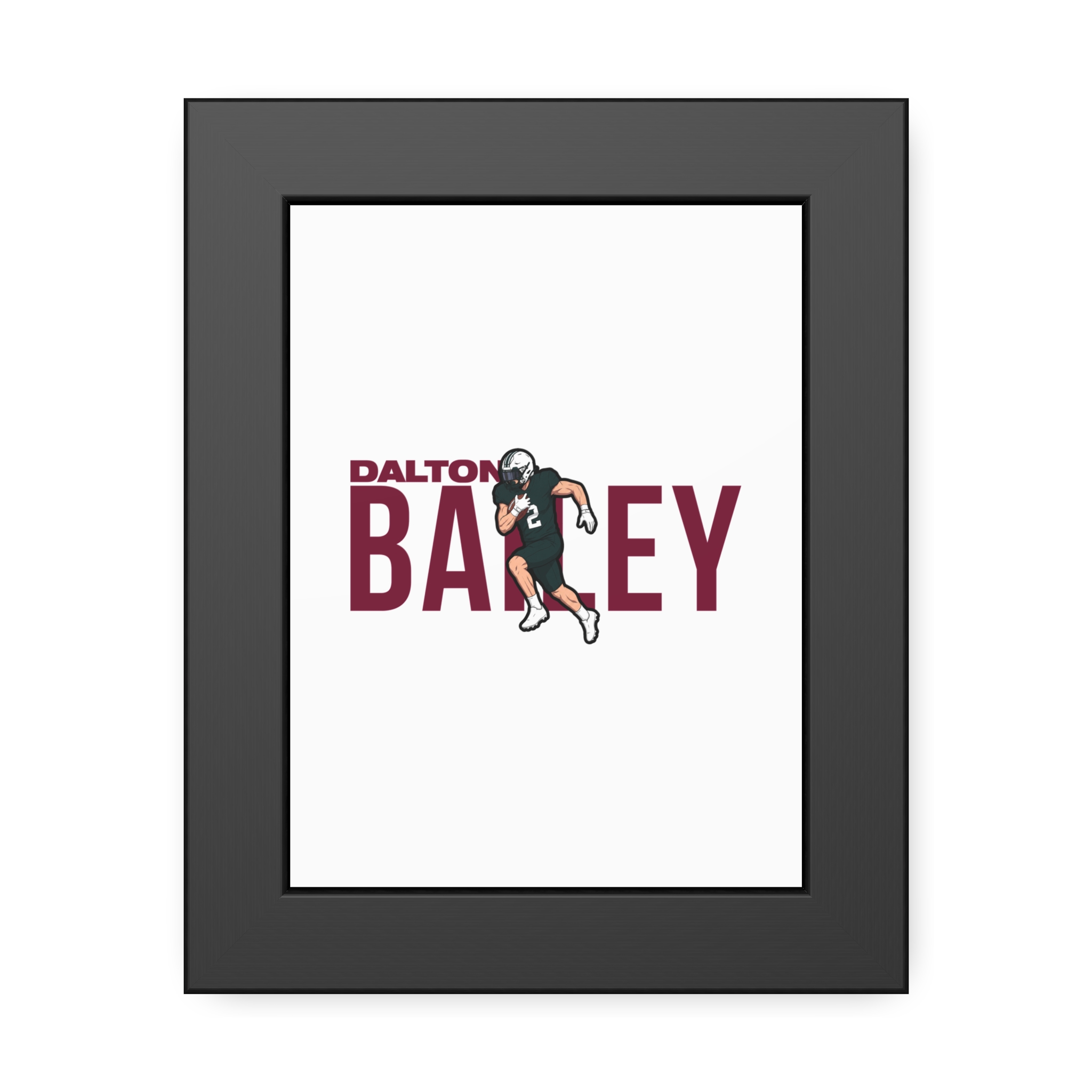 Framed Poster — character_player_name in Black