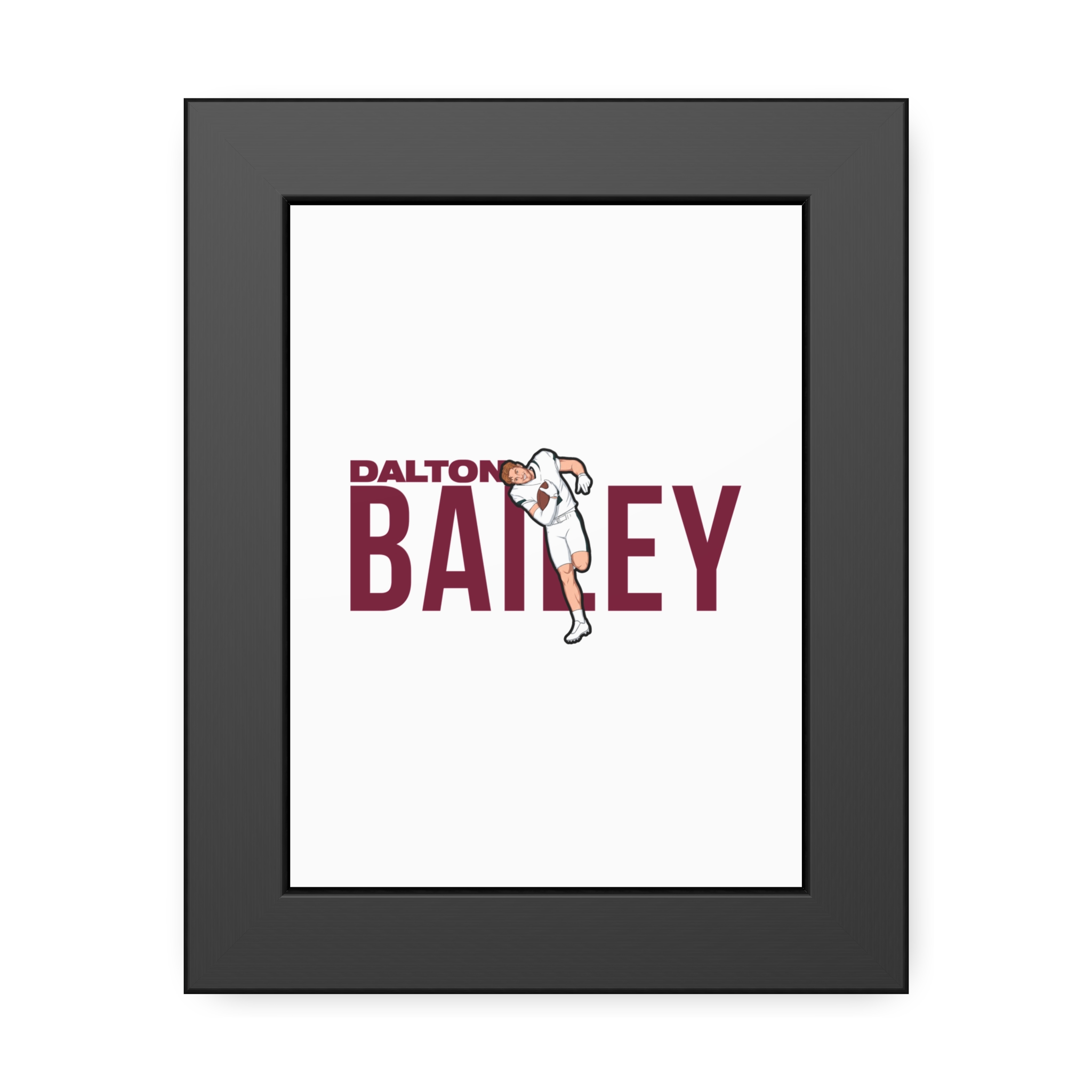 Framed Poster — character_player_name in Black