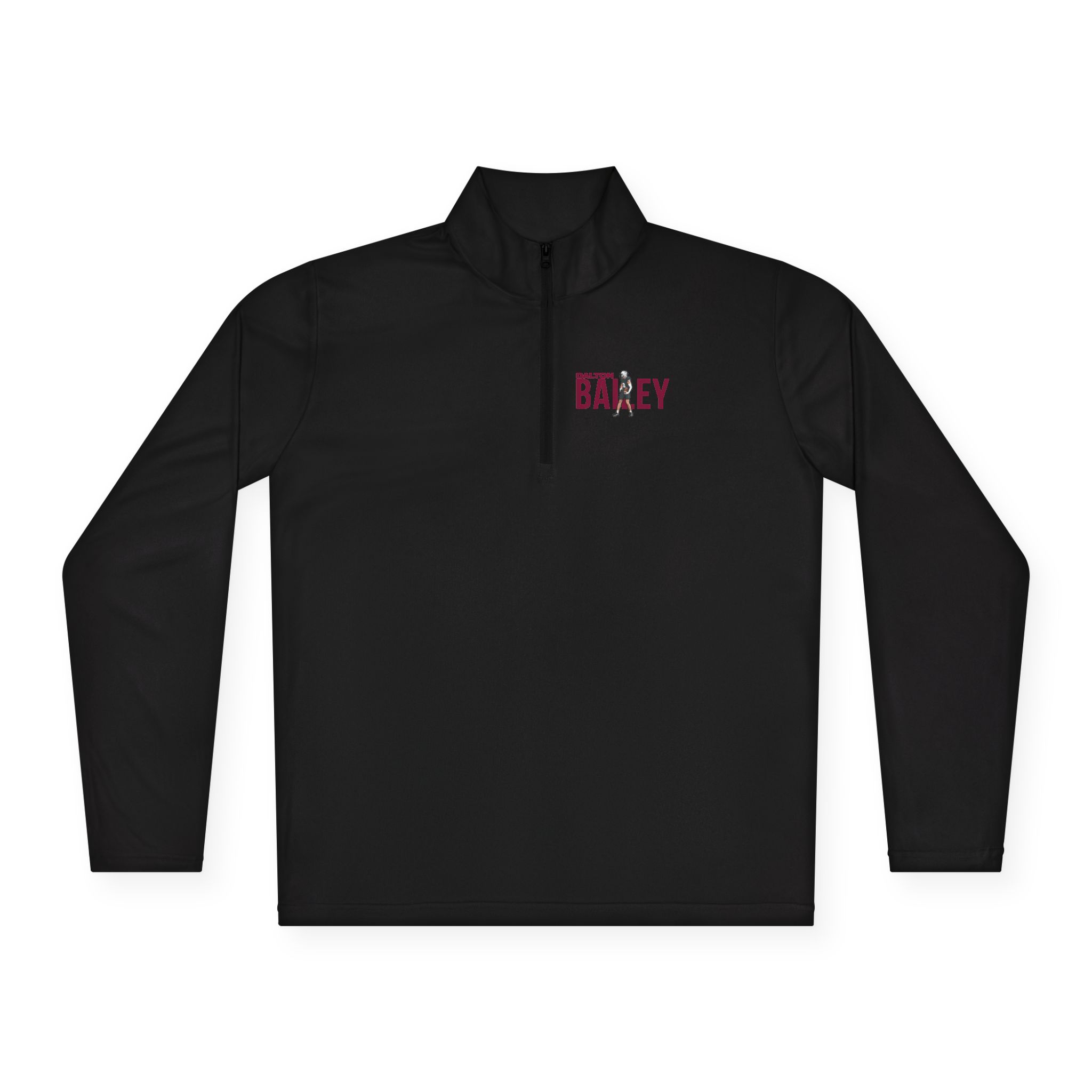 Q-Zip Pullover — character_player_name in Black