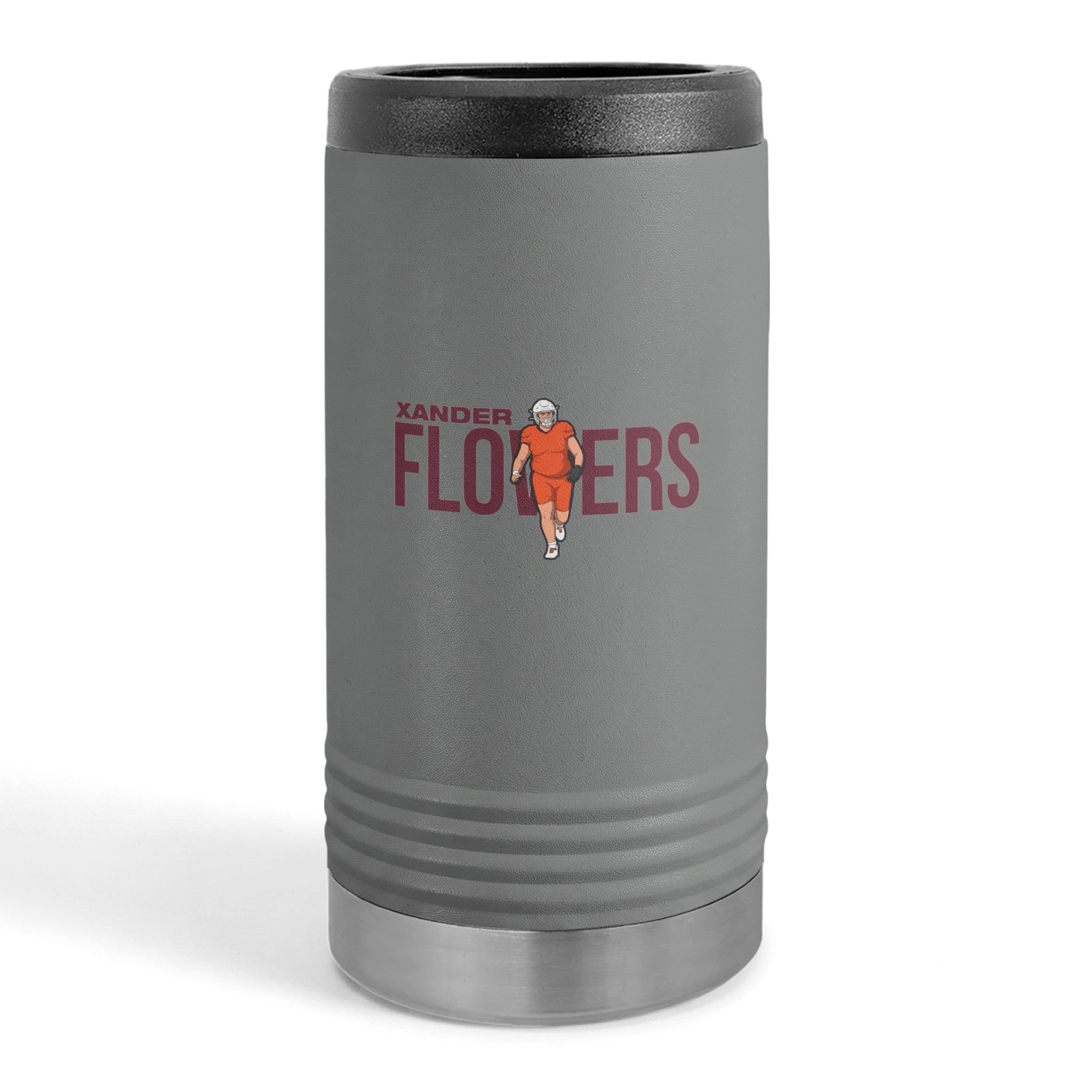 Slim Stainless Can Cooler — character_player_name in Grey