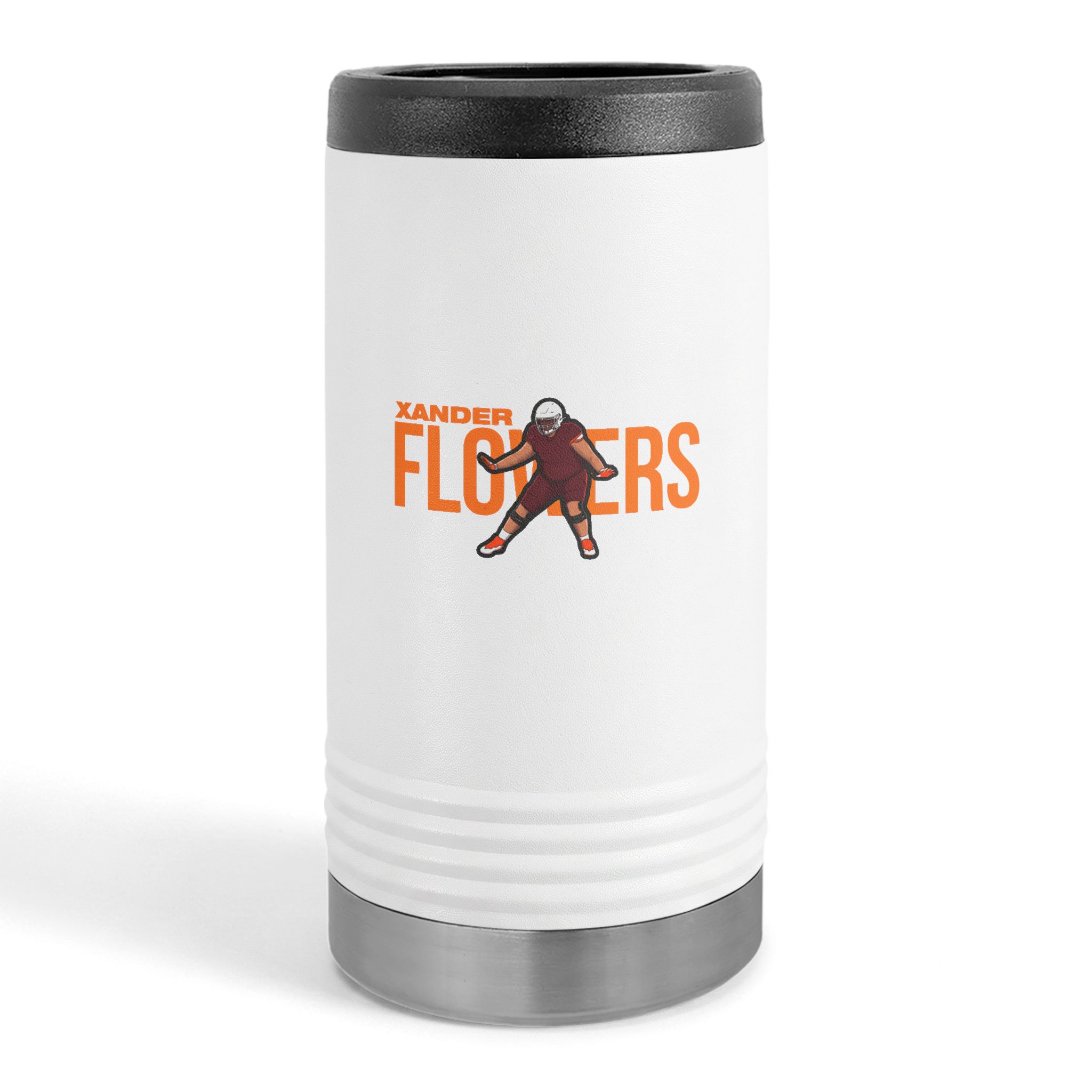 Slim Stainless Can Cooler — character_player_name in White