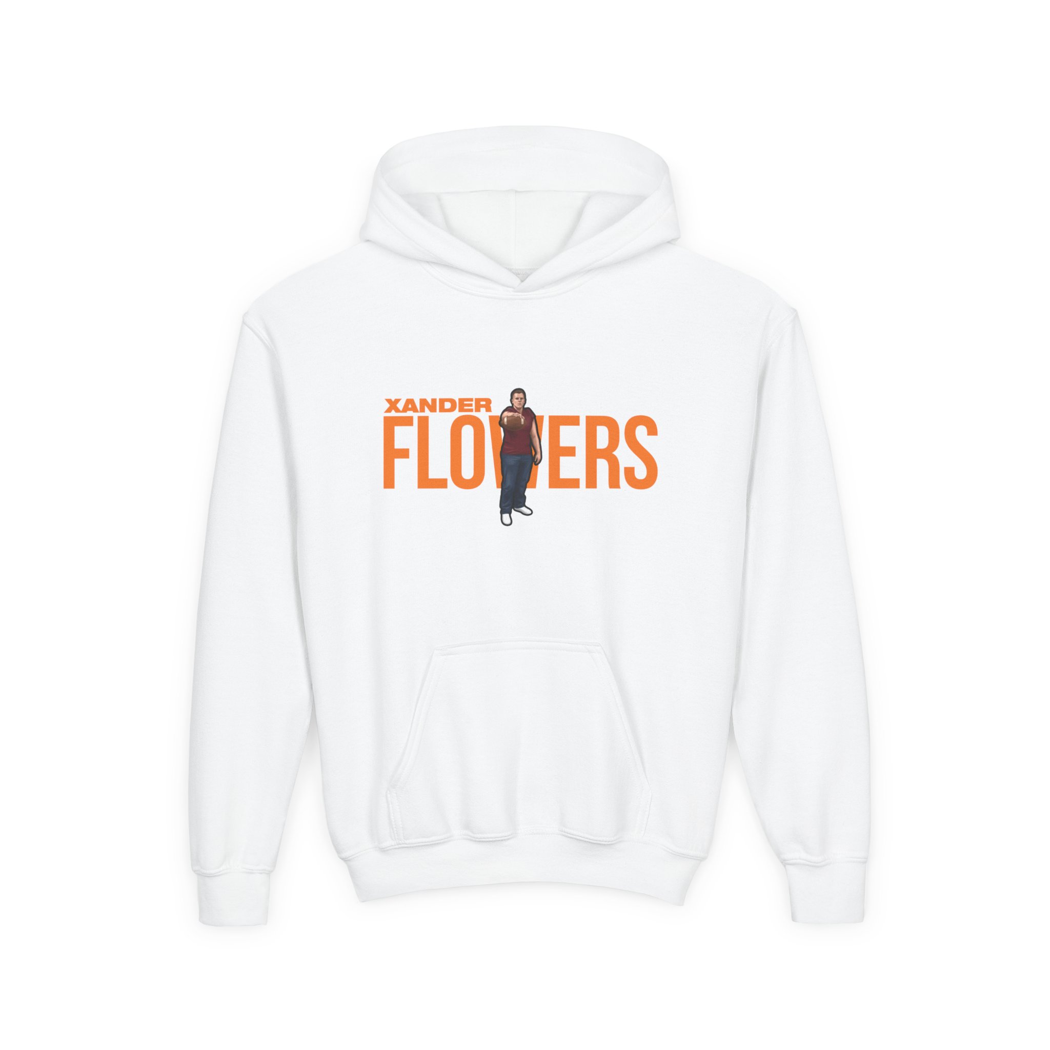 Youth Hoodie — character_player_name in White