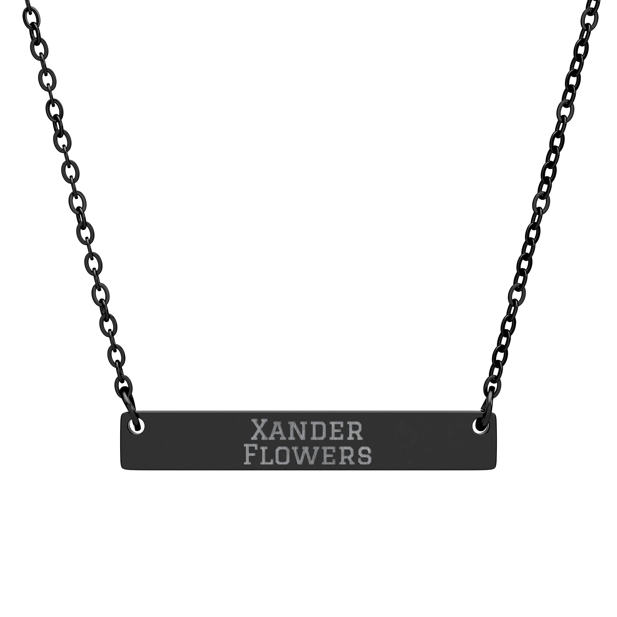 Engraved Bar Necklace — Classic in Black