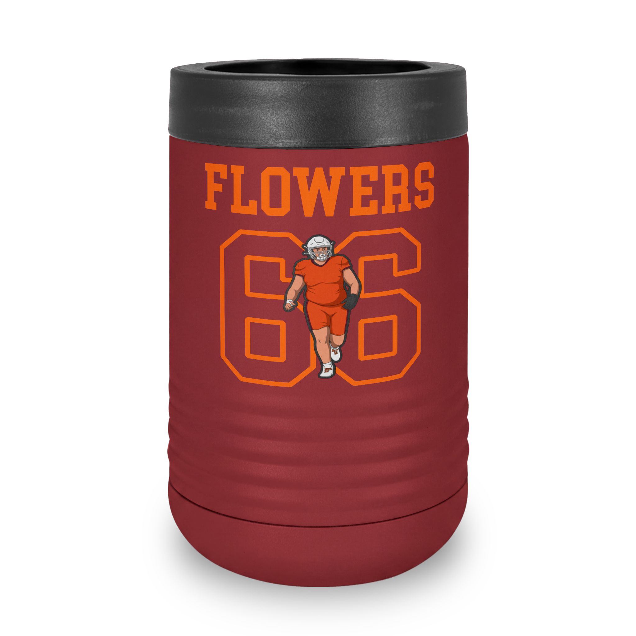 Stainless Can Cooler — character_shirsey in Maroon