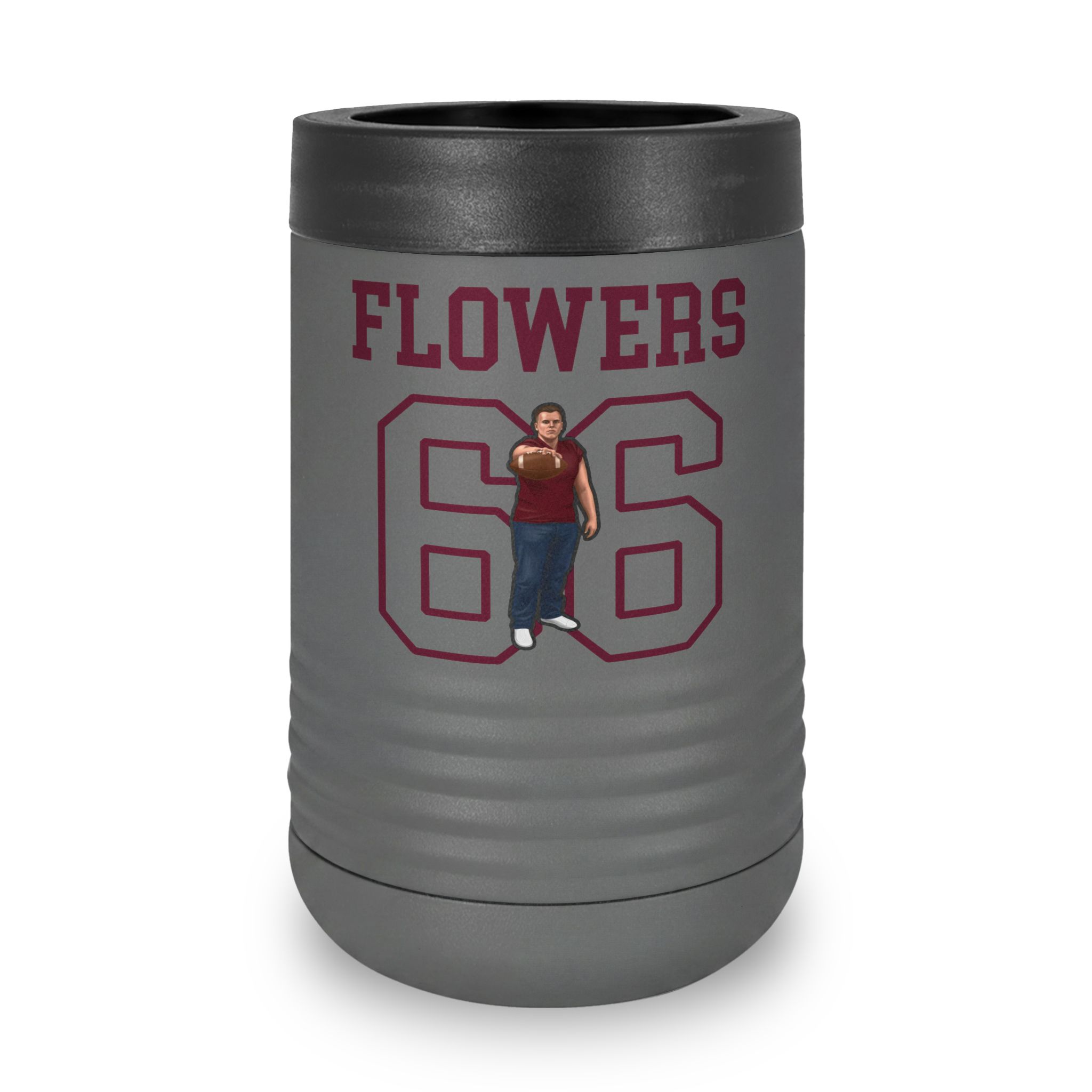 Stainless Can Cooler — character_shirsey in Grey