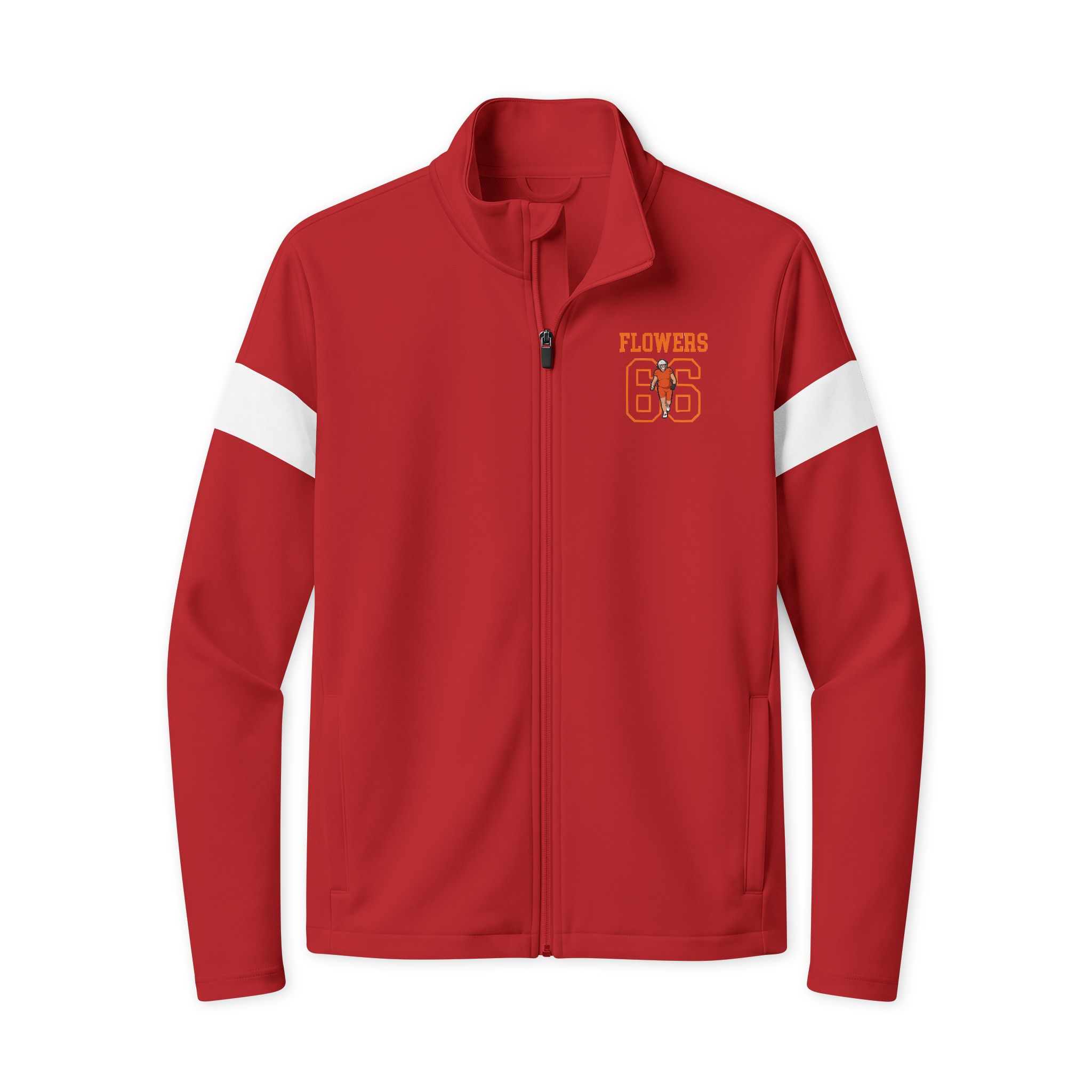 Travel Full-Zip Jacket — character_shirsey in Deep Red/ White