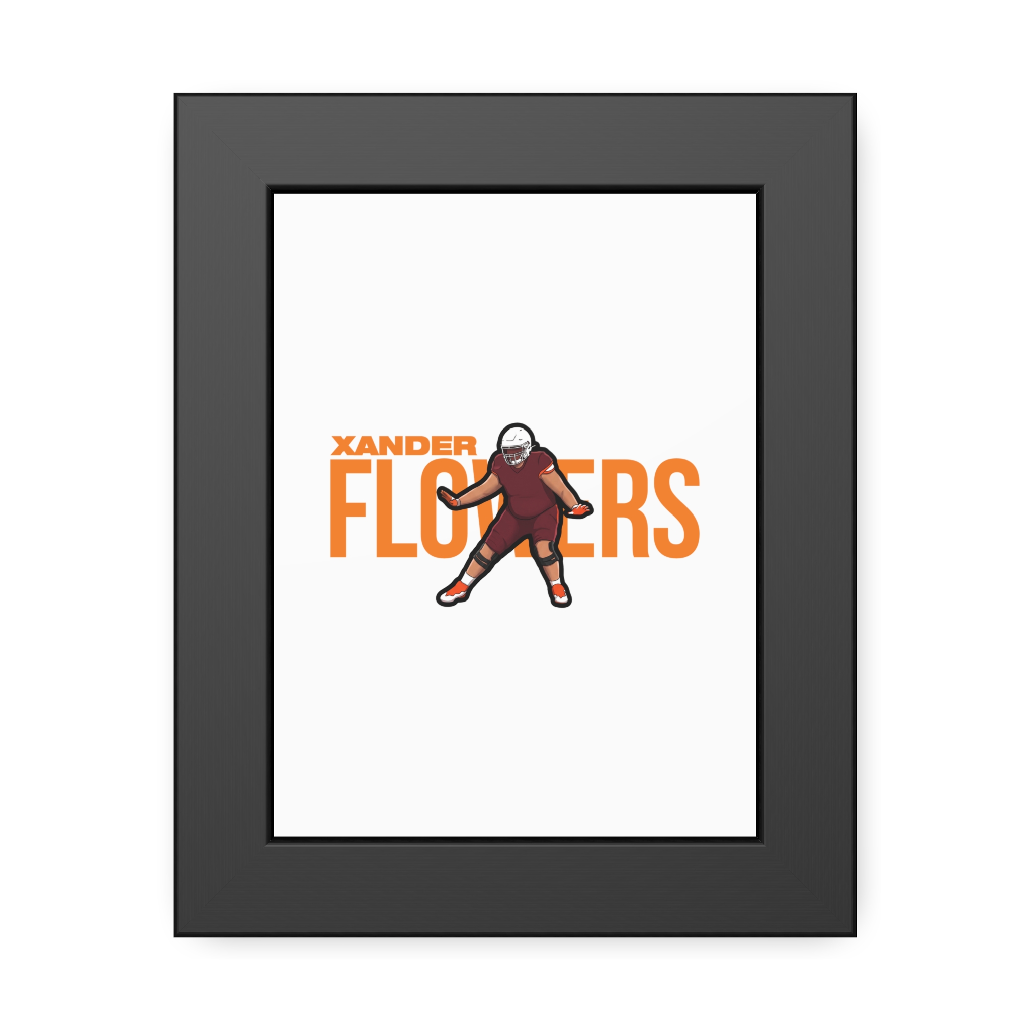 Framed Poster — character_player_name in Black