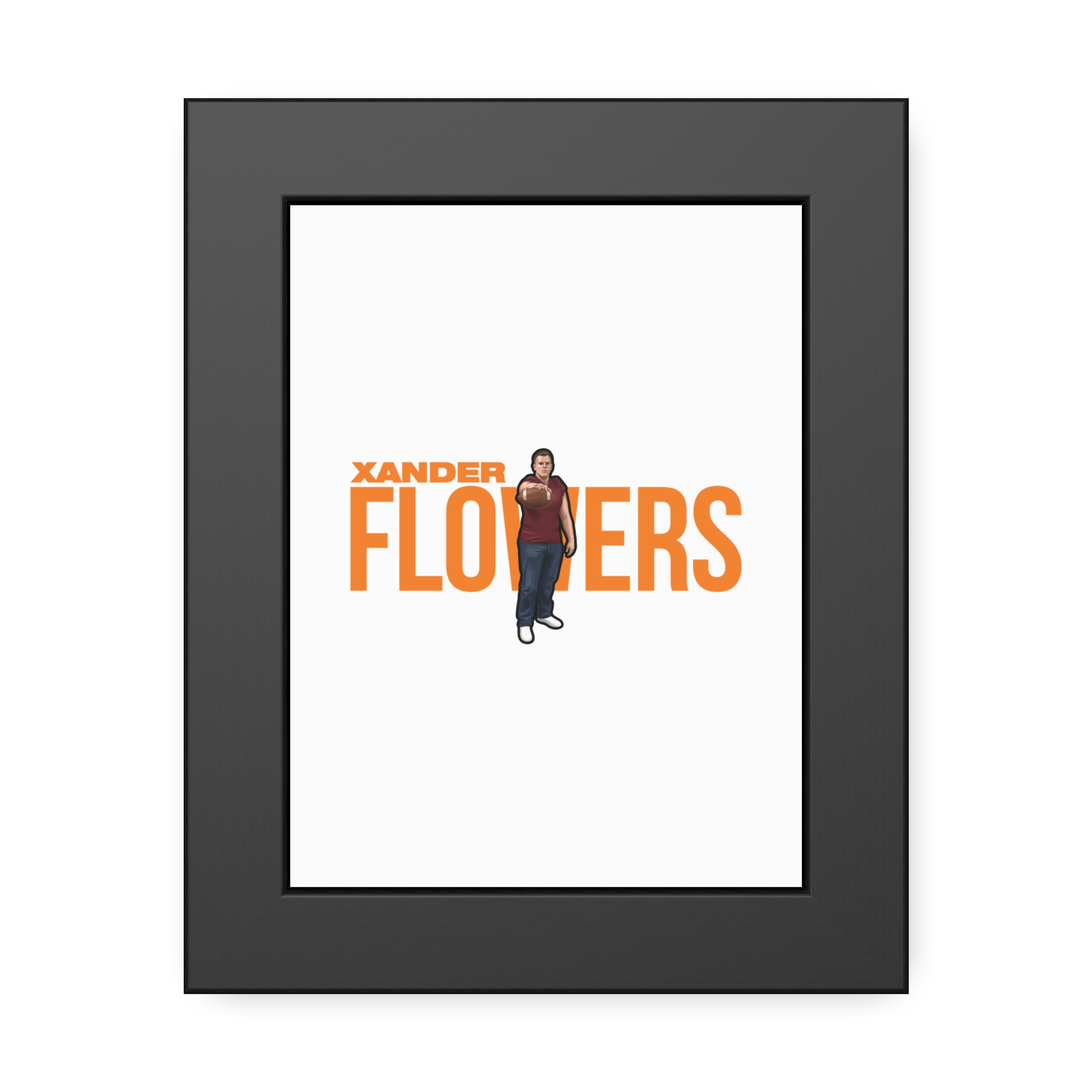 Framed Poster — character_player_name in Black