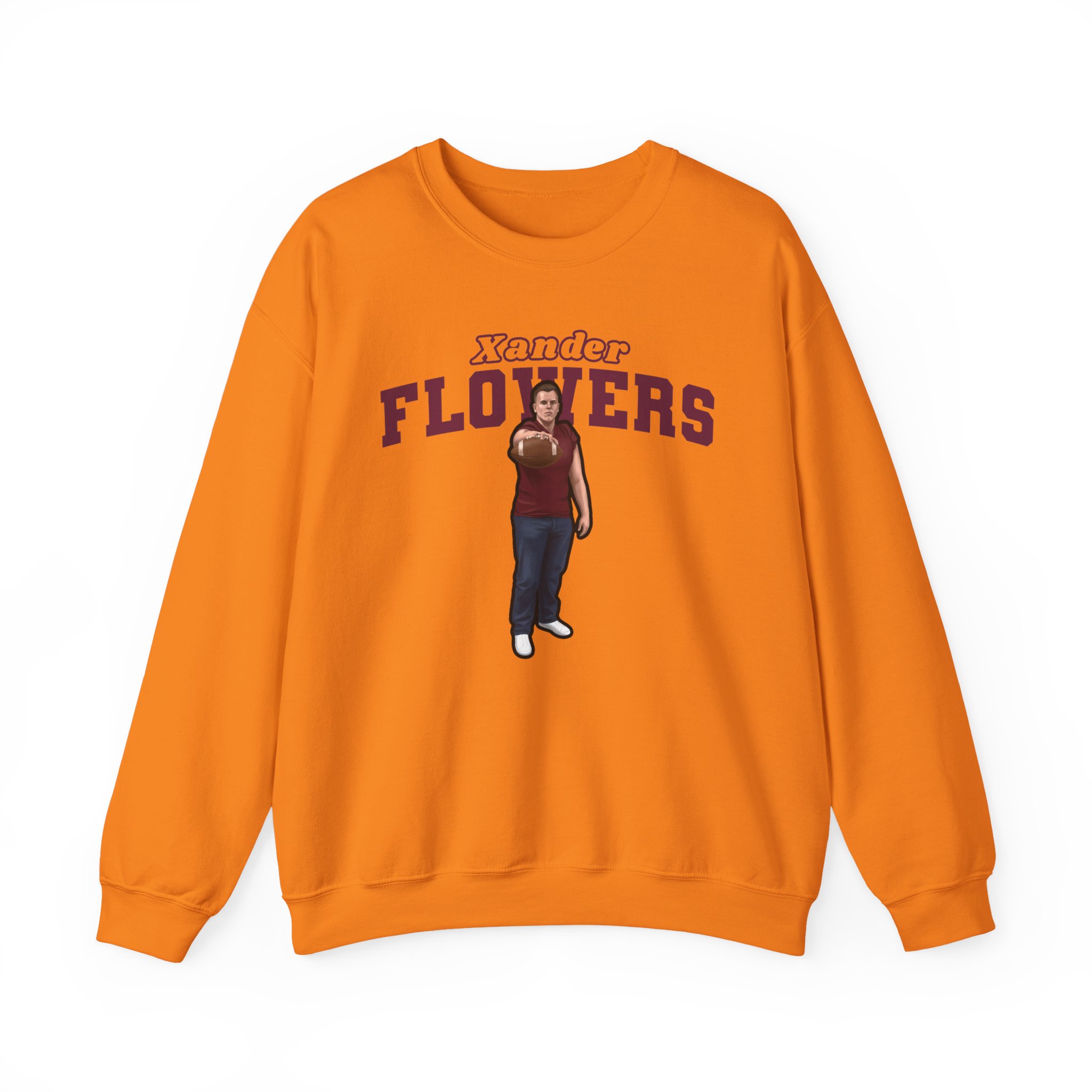 Crewneck Sweatshirt — character_name_arch in Orange