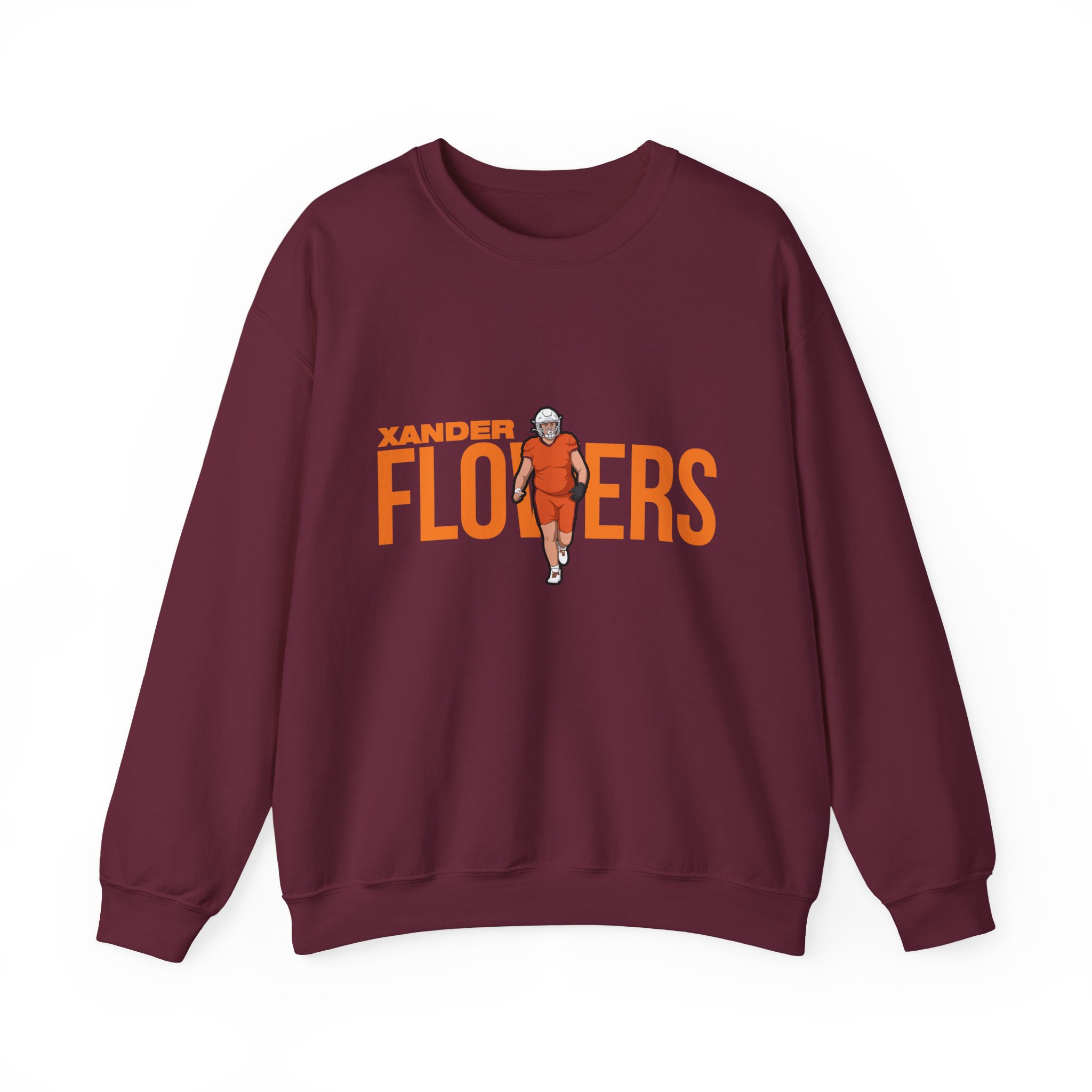 Crewneck Sweatshirt — character_player_name in Maroon