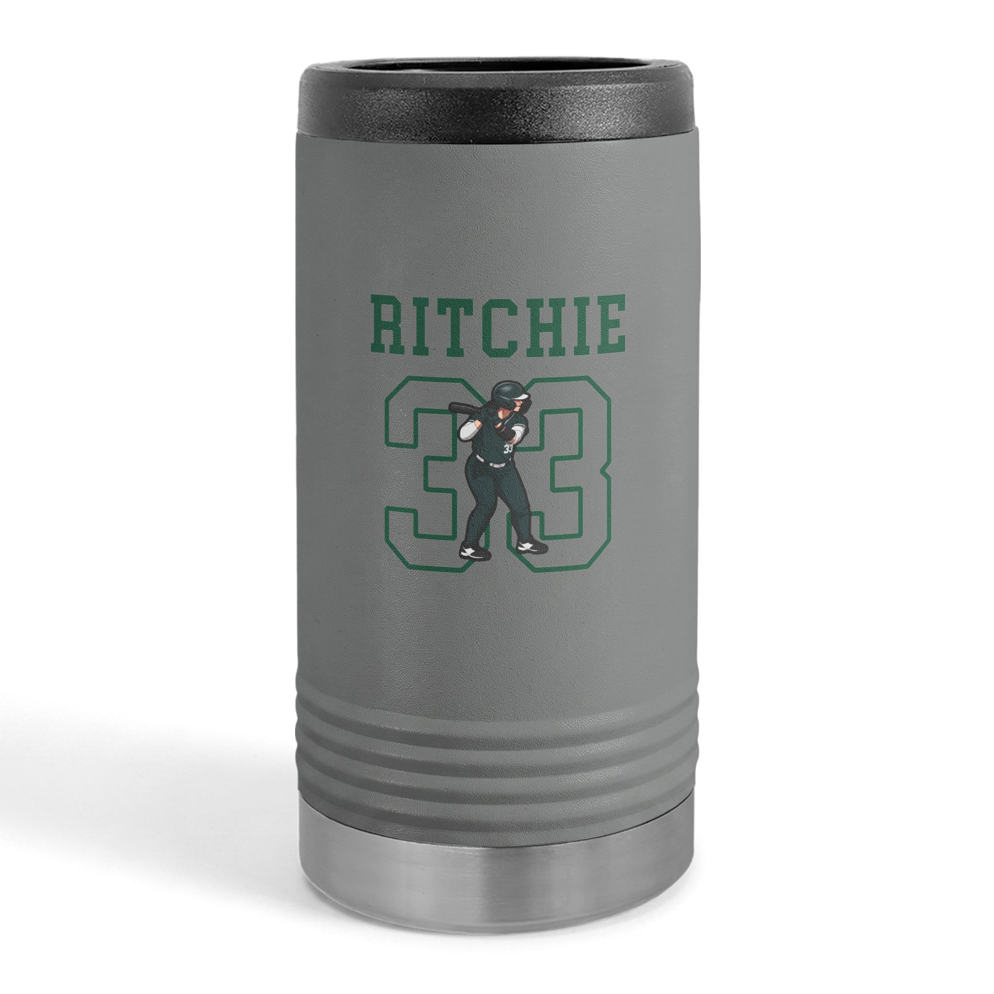 Slim Stainless Can Cooler — character_shirsey in Grey