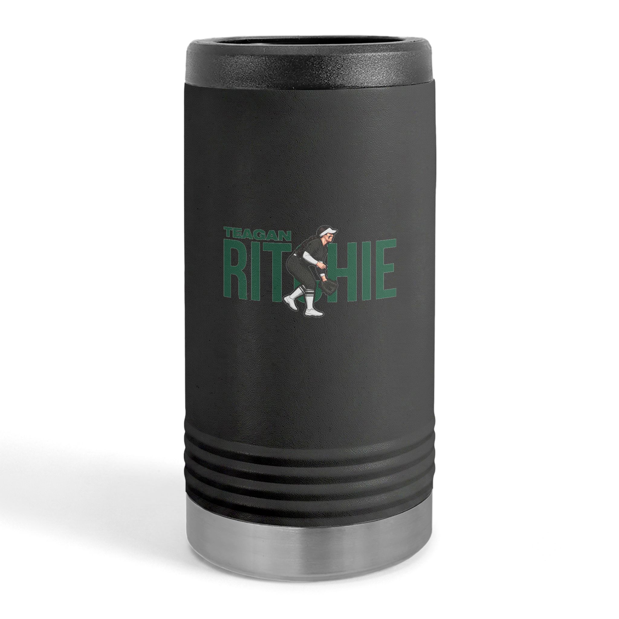 Slim Stainless Can Cooler — character_player_name in Black