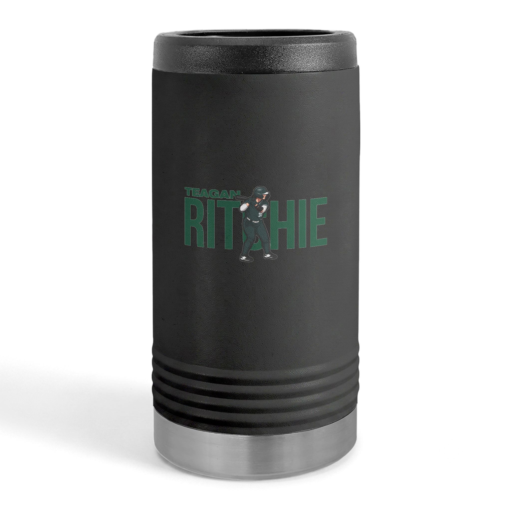 Slim Stainless Can Cooler — character_player_name in Black