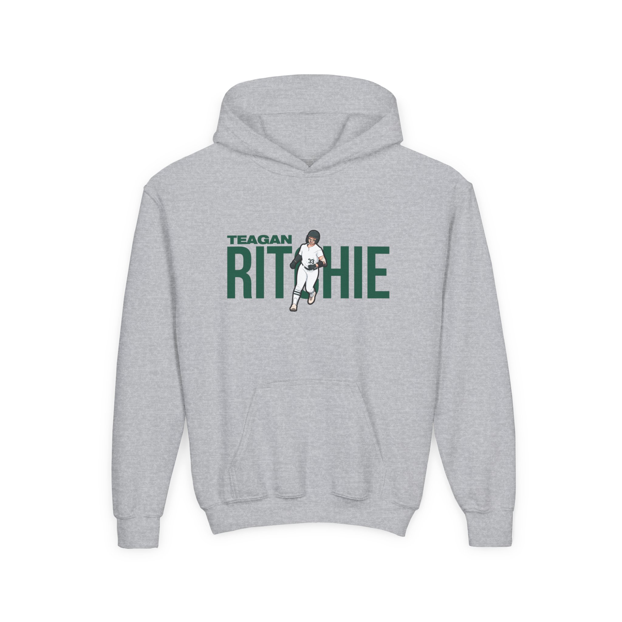 Youth Hoodie — character_player_name in Grey