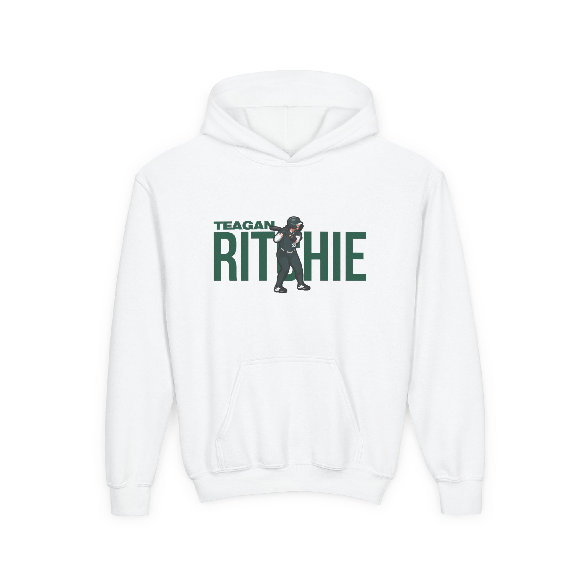 Youth Hoodie — character_player_name in White